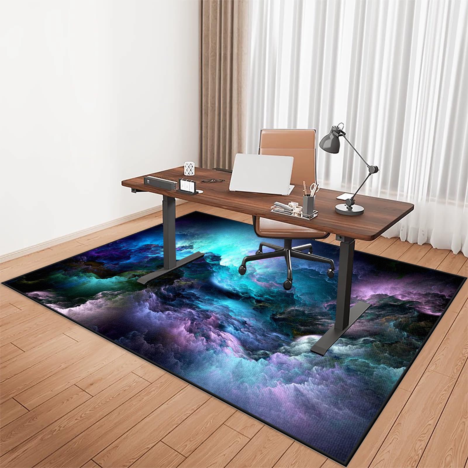 Tappeto Scrivania, Tappeto da Ufficio sotto Sedia per Parquet, Tappeto Sedia Rotelle Antiscivolo, Tappetino Protettivo per Pavimento, Tappeto Postazione da Gaming 200 x 230 cm