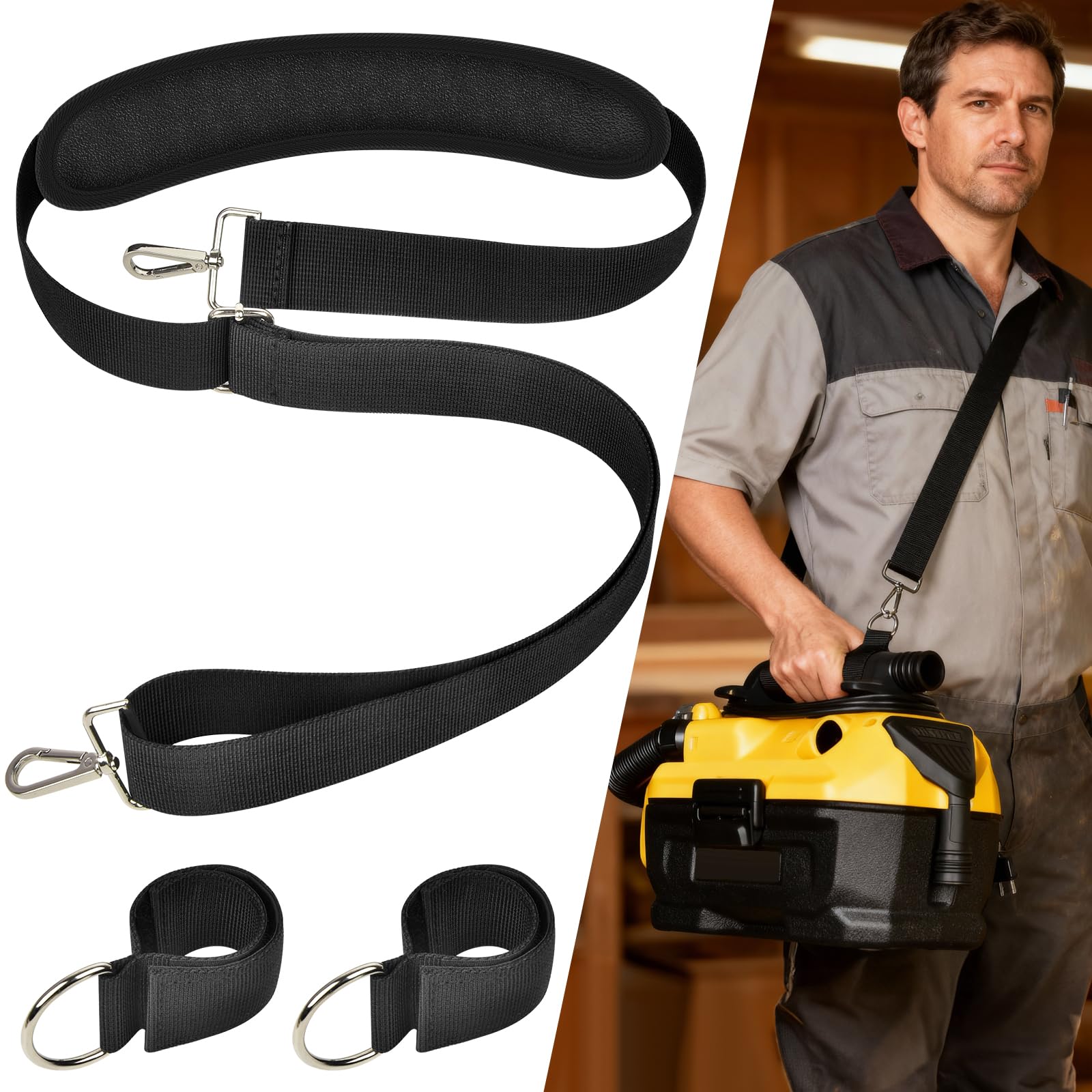 Universal Vacuum Shoulder Strap - Hands-Free Cleaning -1 Universal Vacuum Shoulder Strap - Hands-Free Cleaning -1