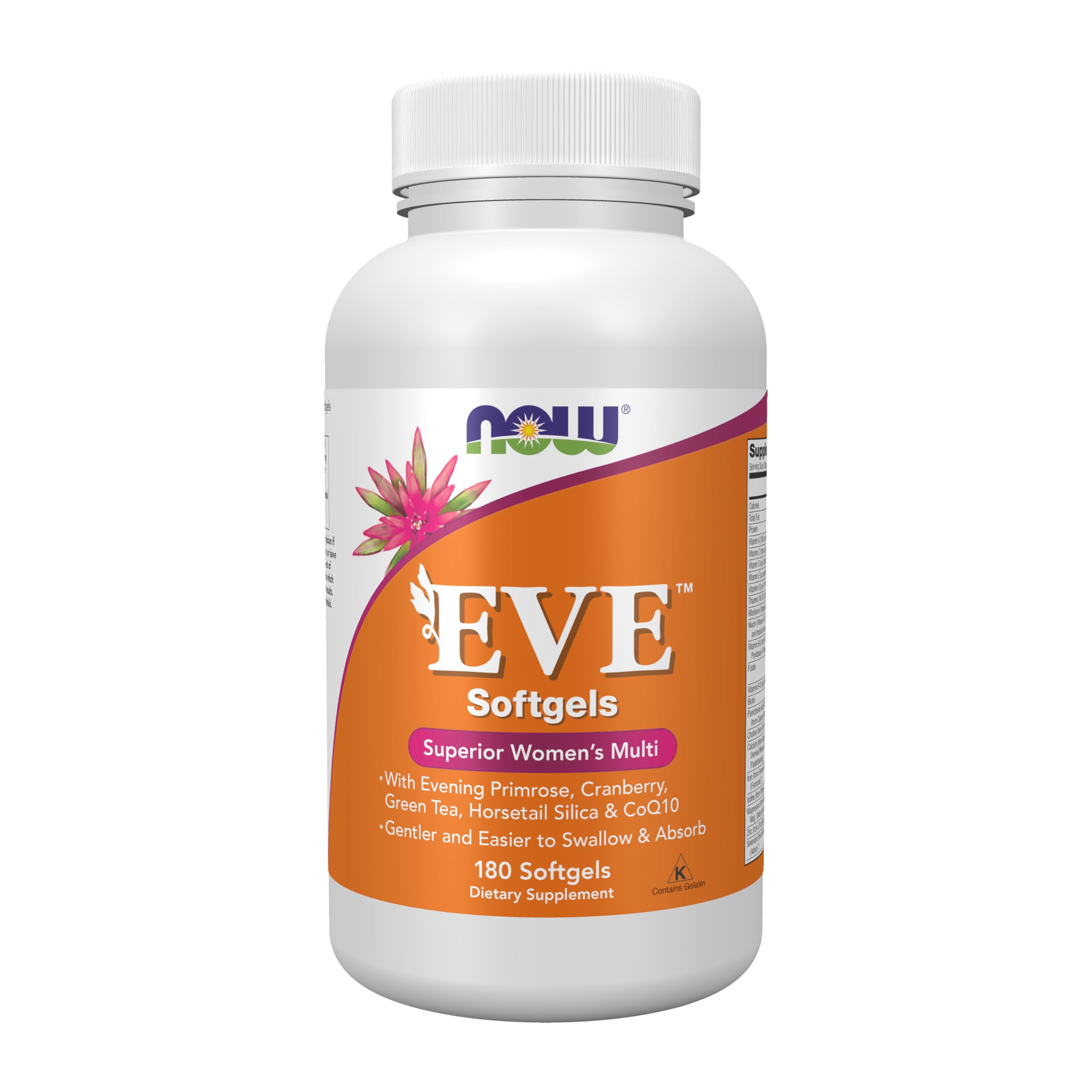 Supplements, Eve™ Women's Multivitamin with Evening Primrose, Cranberry, Green Tea, Horsetail Silica & CoQ10, 180 Softgels