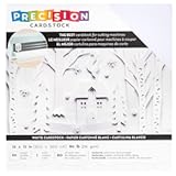 Precision Cardstock 12x12 Paper - Textured Craft Paper for Die Cutting&comma; Card Making&comma; Scrapbooks - 60 Heavy Duty Sheets&comma; 80lb &lpar;216gsm&rpar;&comma; Solid Core - White
