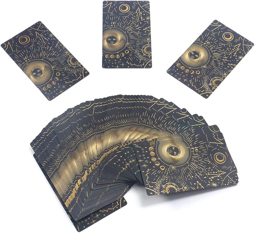 Tarot Cards,Golden Tarot for Beginners,Water Proof with Guide -Fortune Telling Cards, 78 Fortune Storytelling Playset for Family Families Birthday, Gold