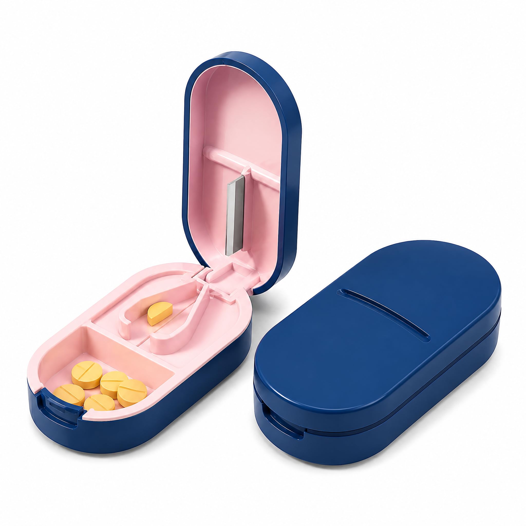 POPCUBE Tablet Cutter for Small Tablets, Pill Cutter for Tablets of Any Size, Medicine Cutter for Pills with Portable Pill Storage Organizer Box, 2 in 1 Tablet Cutter for Daily Use & Travel. (Blue)-image-47