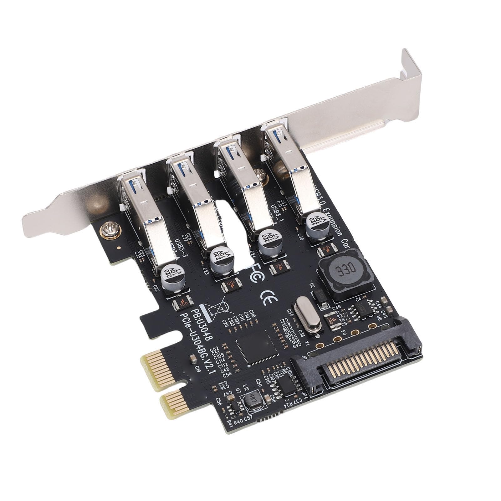 Cryfokt 4 Ports PCI E USB3.0 Expansion Card for PCs