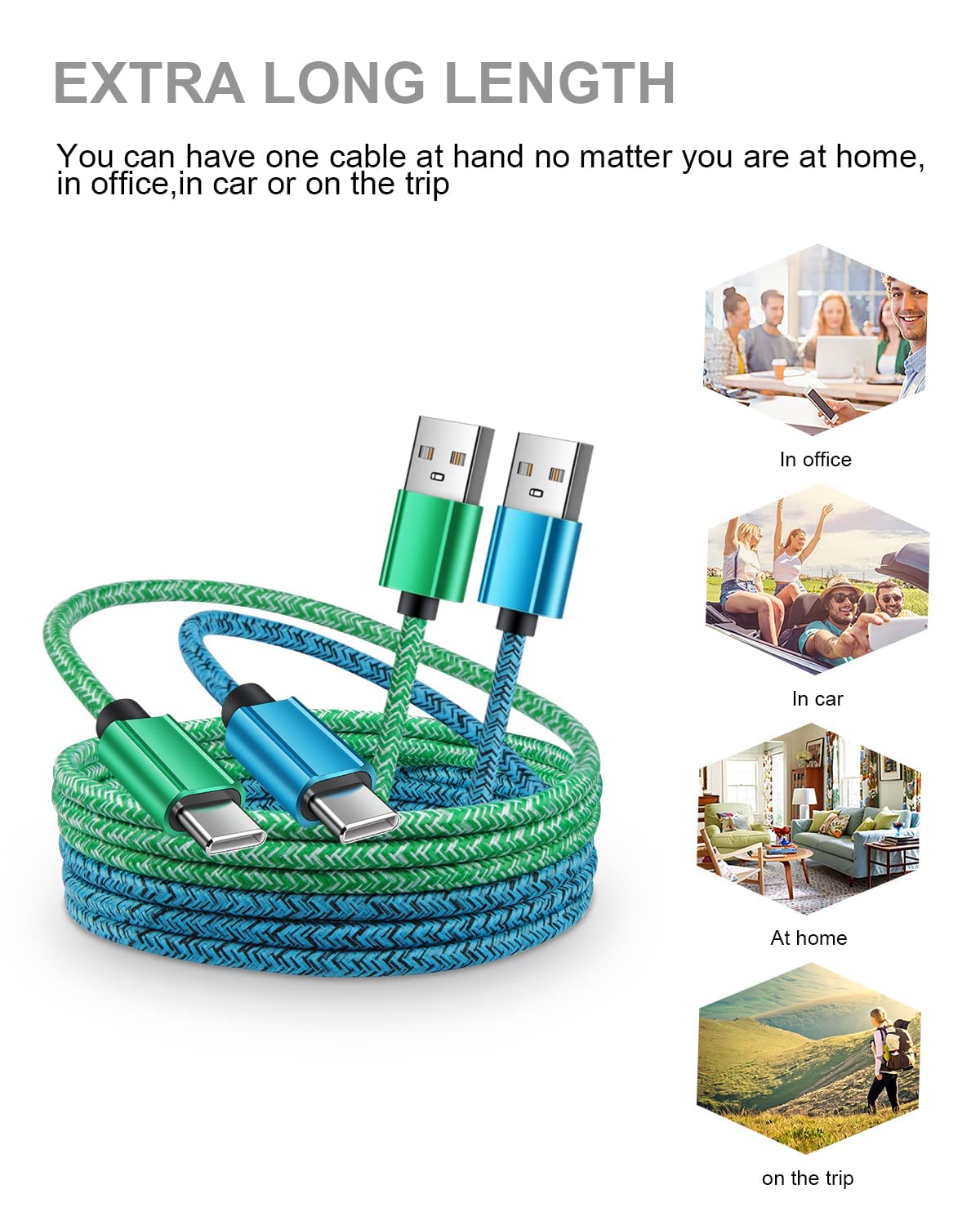 2 Cavi Di Ricarica Rapida USB-C 6ft MTECH USA – Compatibili Con IPhone 15/16/17, Samsung Galaxy S20-S25 E Altri - Foto 1