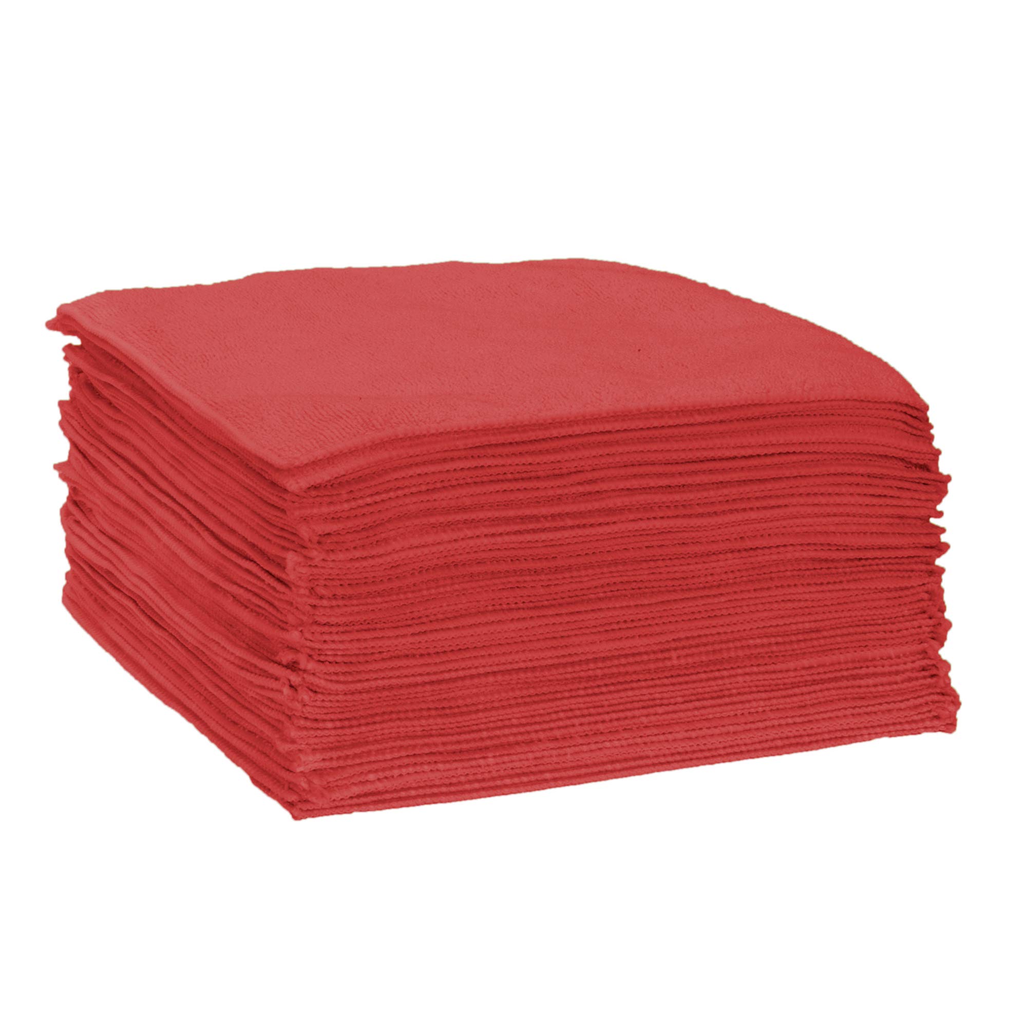 CleanAide Ręczniki do czyszczenia z mikrofibry, wielokrotnego użytku, niestrzępiąca się i chłonna ściereczka do kuchni i samochodu, 300 g/m², 30 x 30 cm, czerwony, 50 sztuk