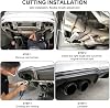 63 mm Double Silencer Tip Carbon Car Exhaust Pipe Rear Tip Inlet 2.5 Inch Outlet 3.5 Inch Matte All Black
