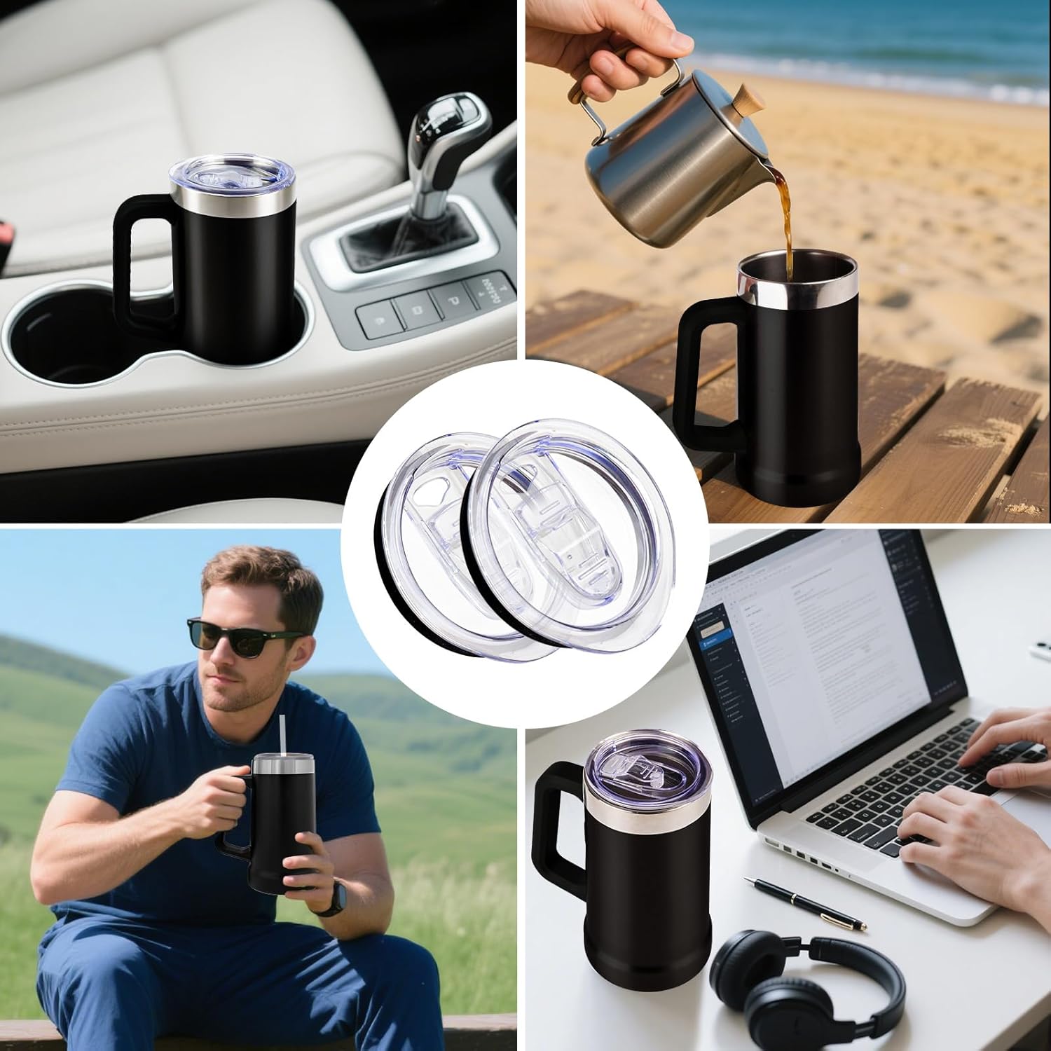 2Pack Replacement Lids Compatible with Stanley 24oz Stay-Chill Beer Stein, Lid Compatible with Leak-Proof Insulated Cup Lid for Beer Mug - Image 6