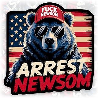 Arrest Newsom Sticker or Magnet Decal Anti Gavin Newsom California Governor 2028 Waterproof Vinyl Sticker for Water Bottle Bumper Car Fridge Laptop