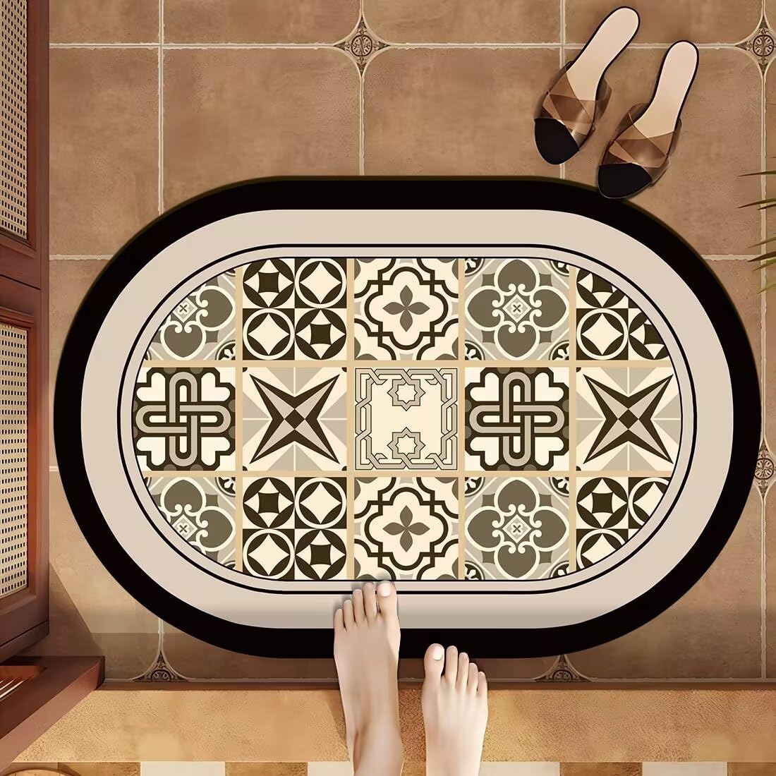Tapis de bain pour salle de bain doux à poils longs pour sortie de douche et baignoire