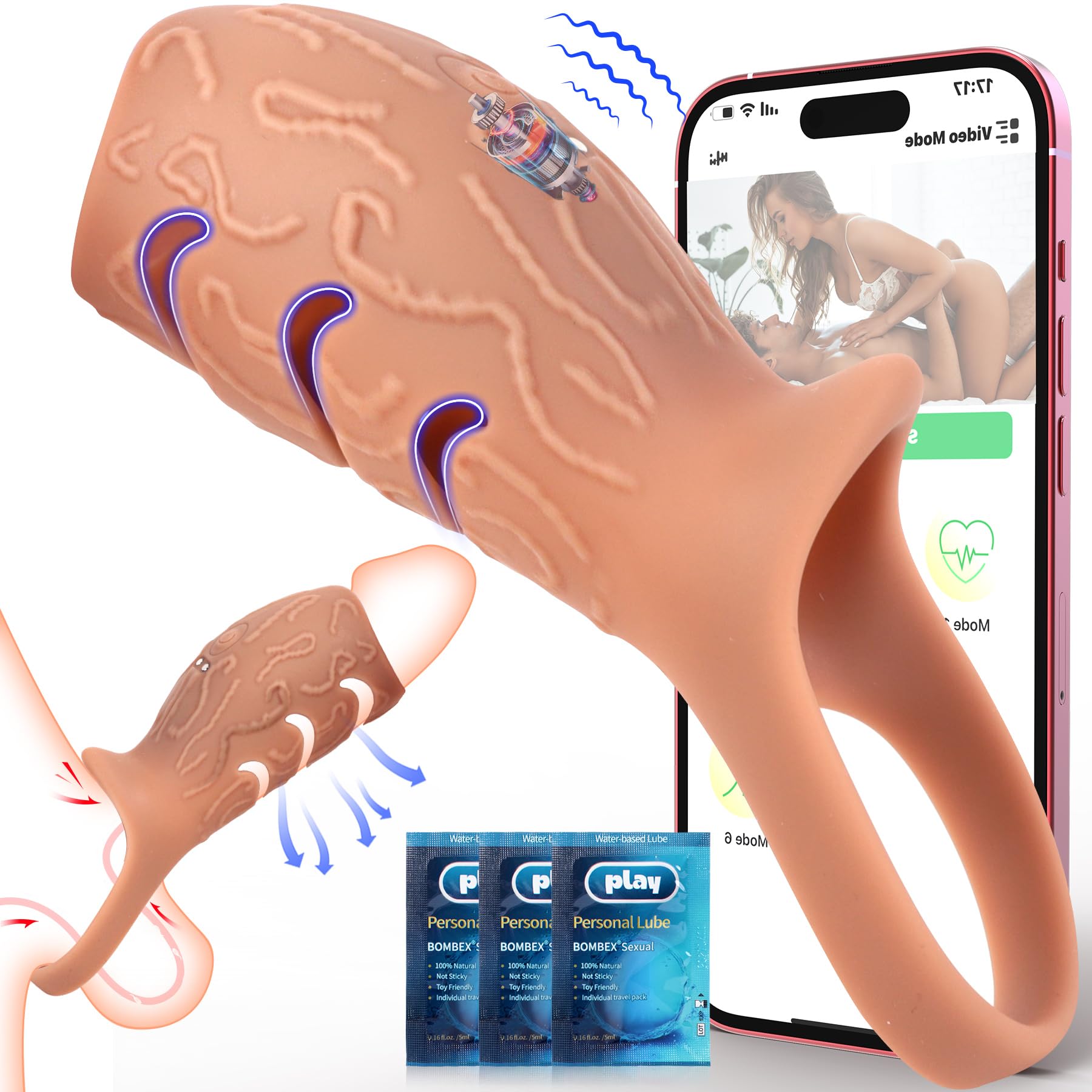Anello Vibrante Sexytoysys Uomo Coppia - Anello Vibrante Per Lei E Lui Giochi Sessuali con APP, 10X Vibratore Anello Pene Lui, Vibratore Per Uomo Sexy Toys