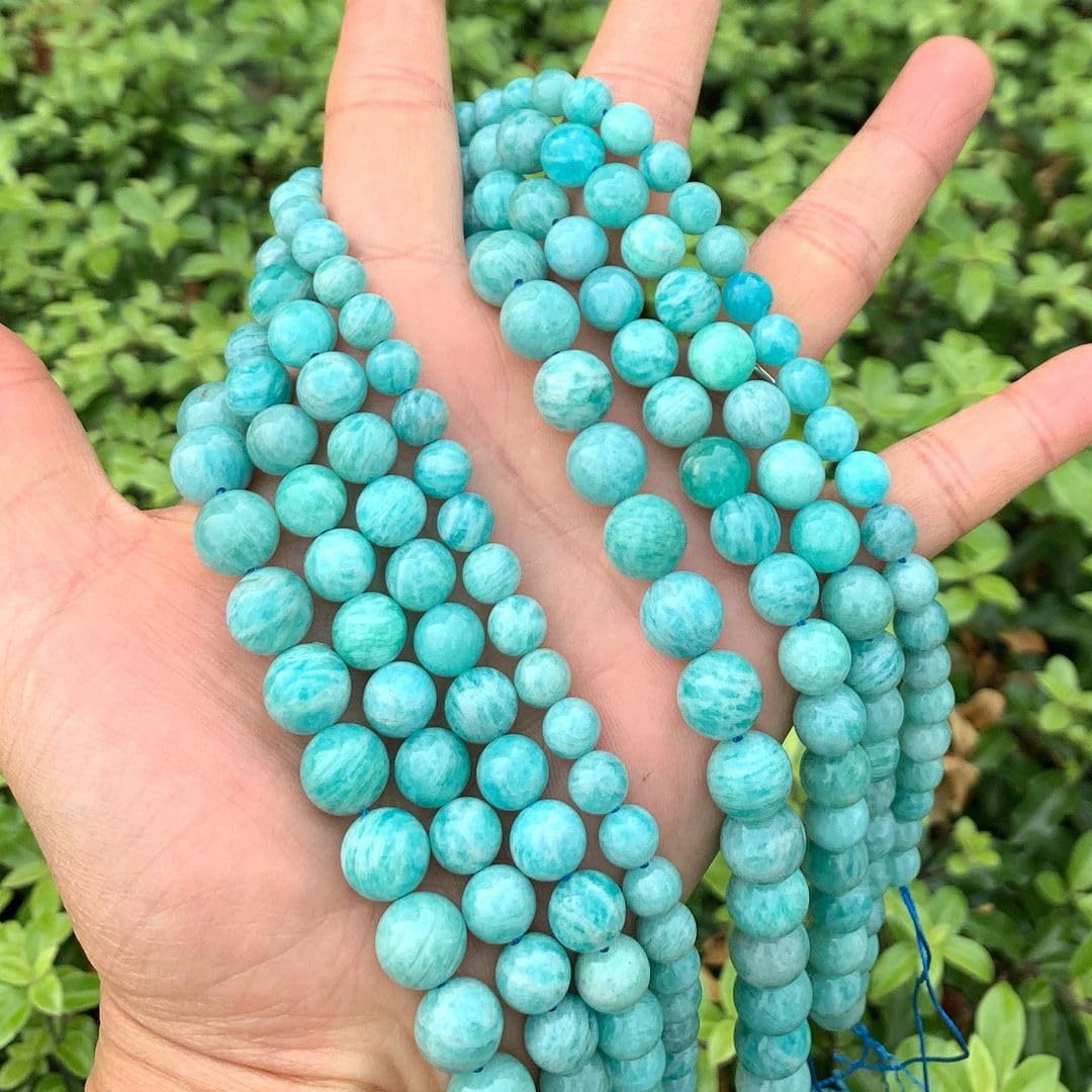 90pcs Adabele Natural Grade A Brazil Amazonite Healing Gemstone 8mm Round Loose Beads Gem Stone Spacer for DIY Craft Jewelry Making GE8-8