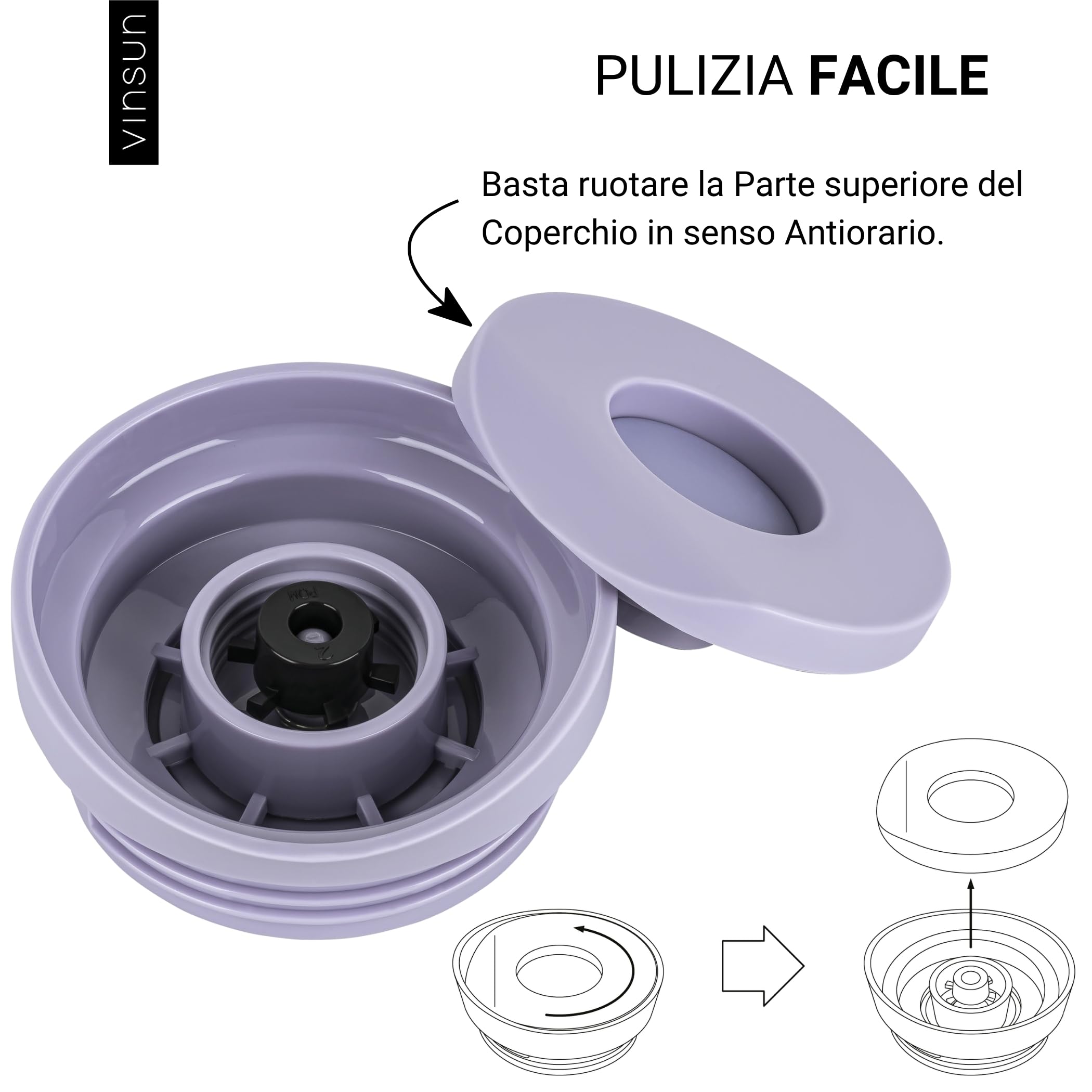 VINSUN Tazza Termica da Caffè e Tè 350ml - A Prova di Perdite, Doppia Parete, Acciaio Inox, Bevande Calde e Fredde - Tazza da Caffè per Auto, Scuola, Viaggio
