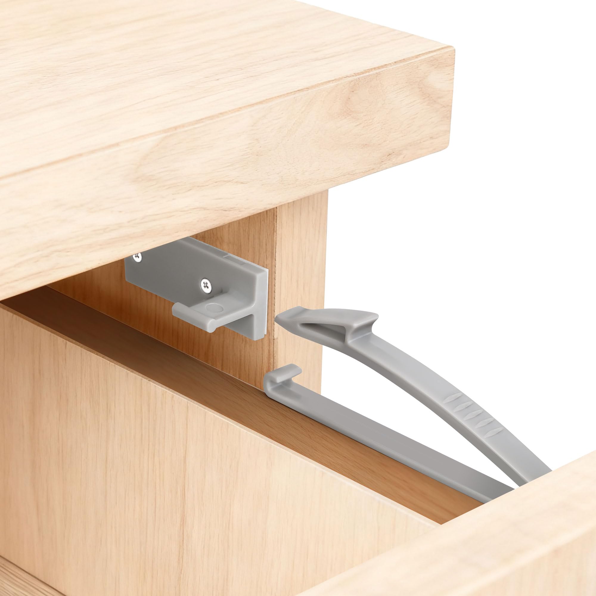 Photo 1 of Coolrunner Thickened Version Child Safety Drawer Locks, 8 Pack Safety Invisible Drawer Latches with Strong Adhesive and Screw for Baby Care, Only fit for Some Drawers, Please See Below Before Buying