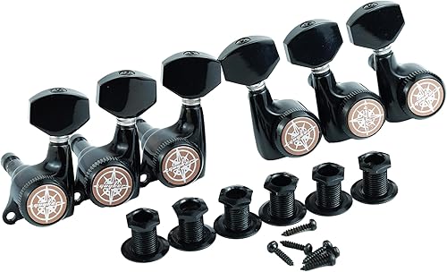 Miniatura 4 de Guyker 6 piezas de afinadores de bloqueo de guitarra (6 diestros), relación 1:18, clavijas de llave de afinación, cabezales de máquina con mango