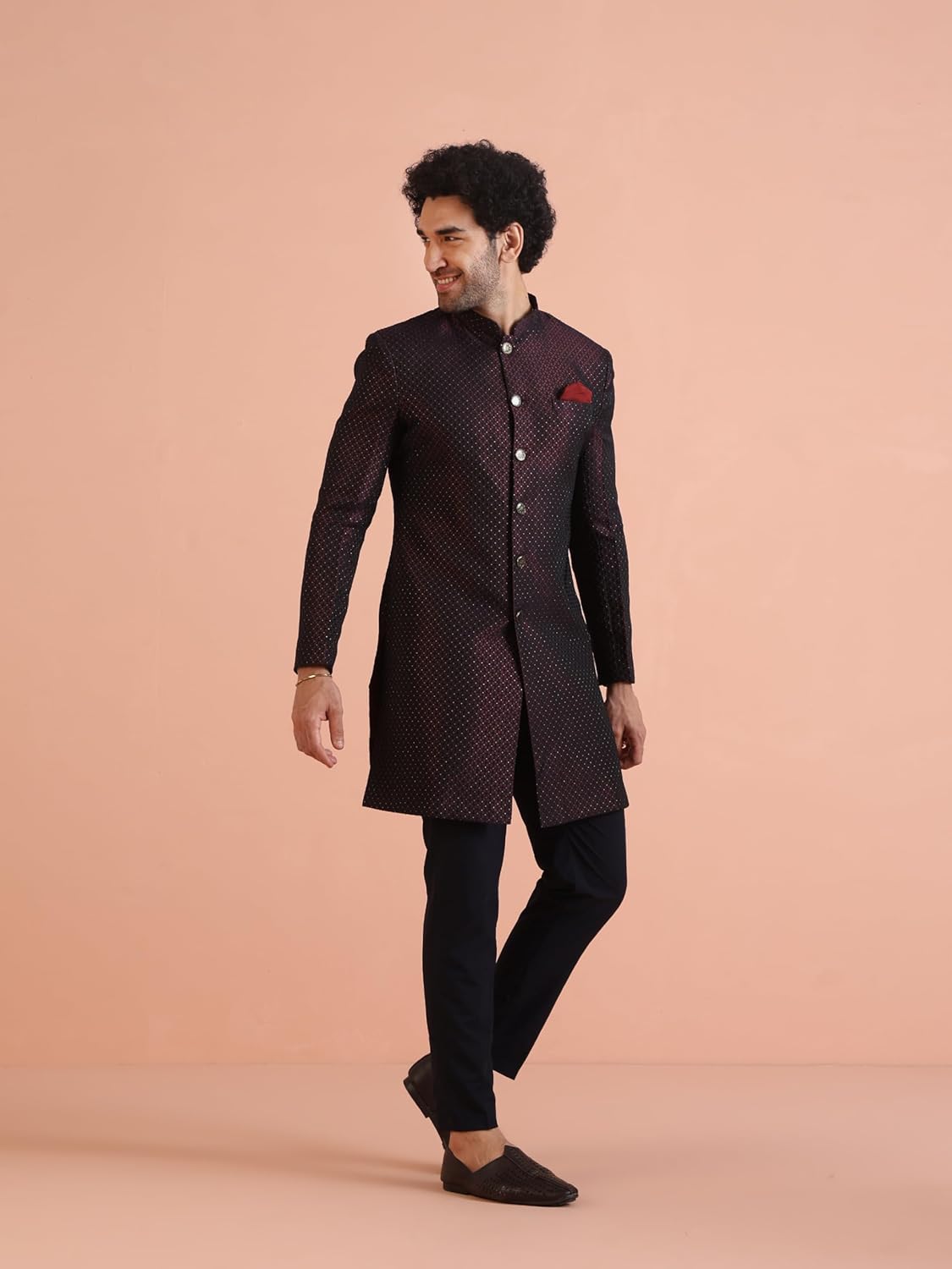 KISAH Men's Sherwani Set - Traditional Indian Ethnic Wear for Men - Ideal for Weddings, Festivals & Celebrations - Image 3