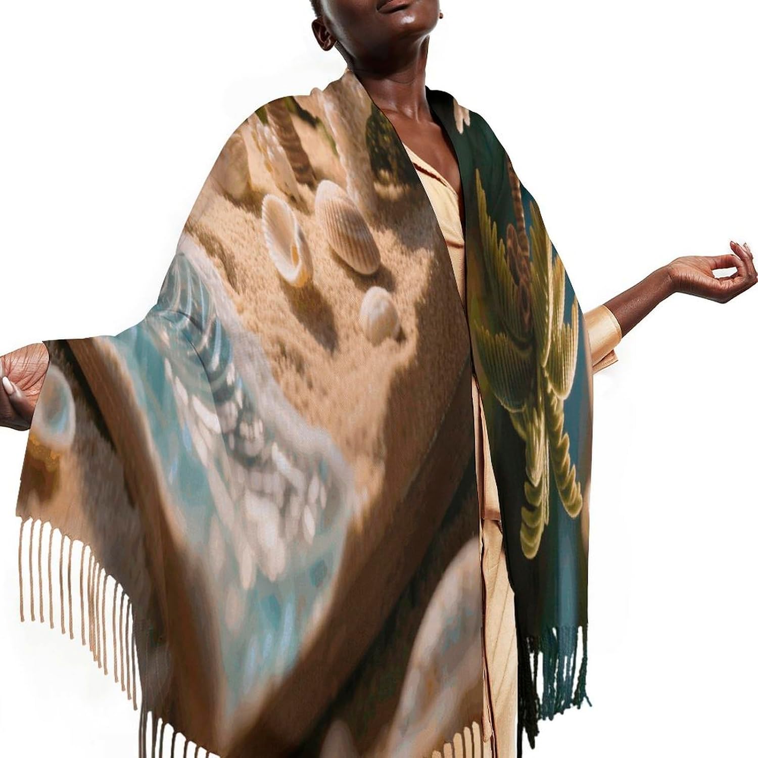 Hawaii Beach Scarfs for Man Women Winter Scarf Fashion Long Shawl Wraps Classic Tassel Scarfs Soft Blanket Scarves