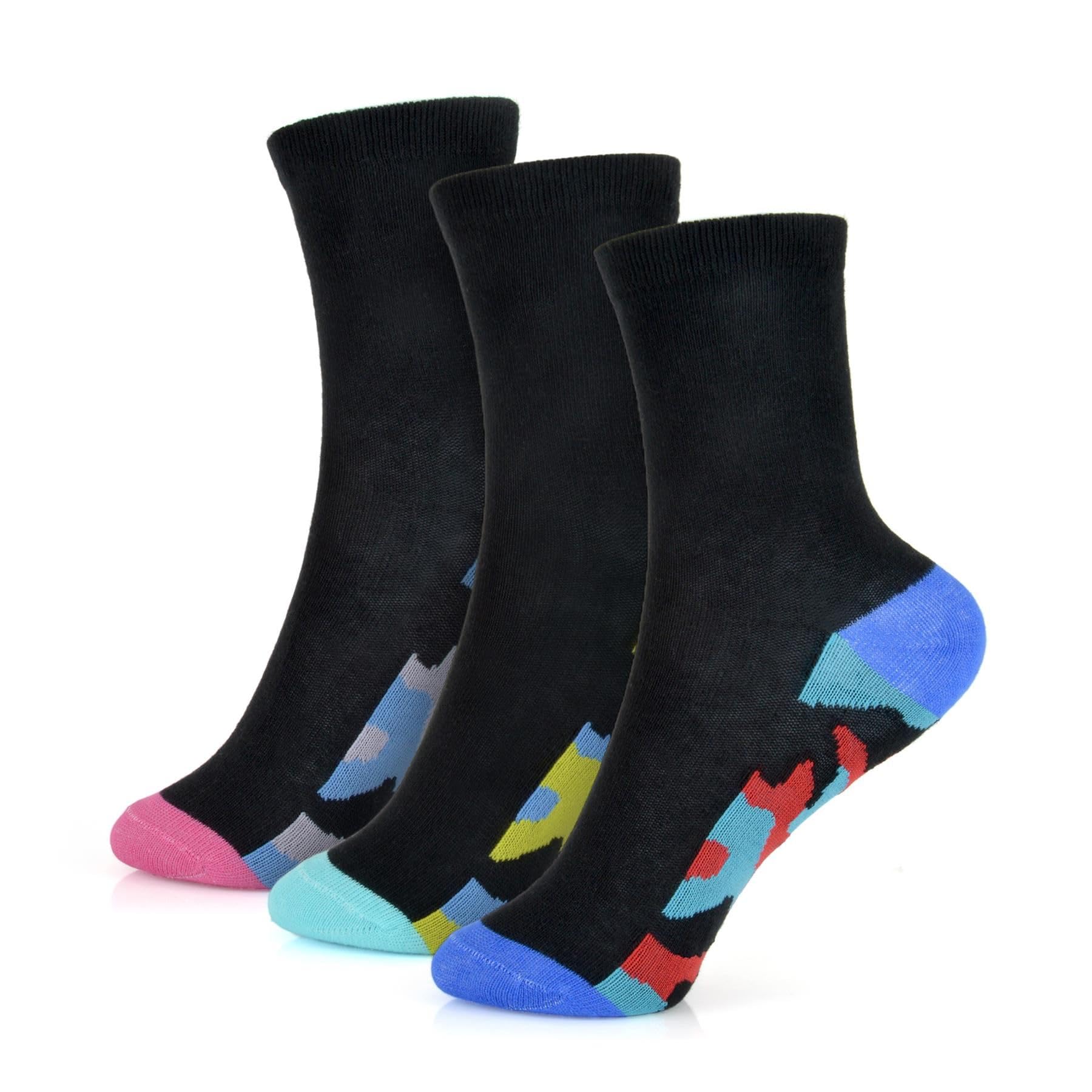 A2z 4 Kids Girls Camo A Camouflage Heel & Toe Stylish Socks Comfortable - Socks Az208 3 Pack 11-14 (4-5.5)