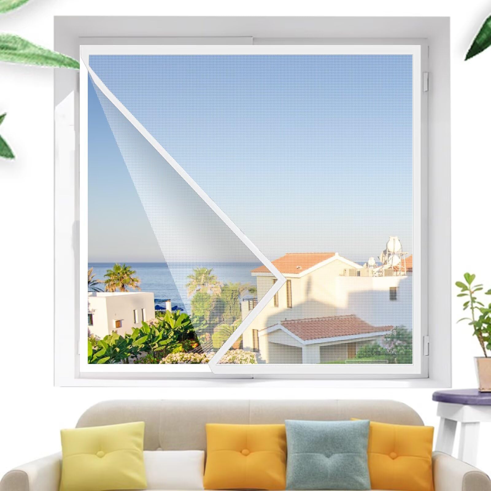 Back Door Window Mosquito Screen 130x175cm White Fly Screen Bug Mesh for skylights