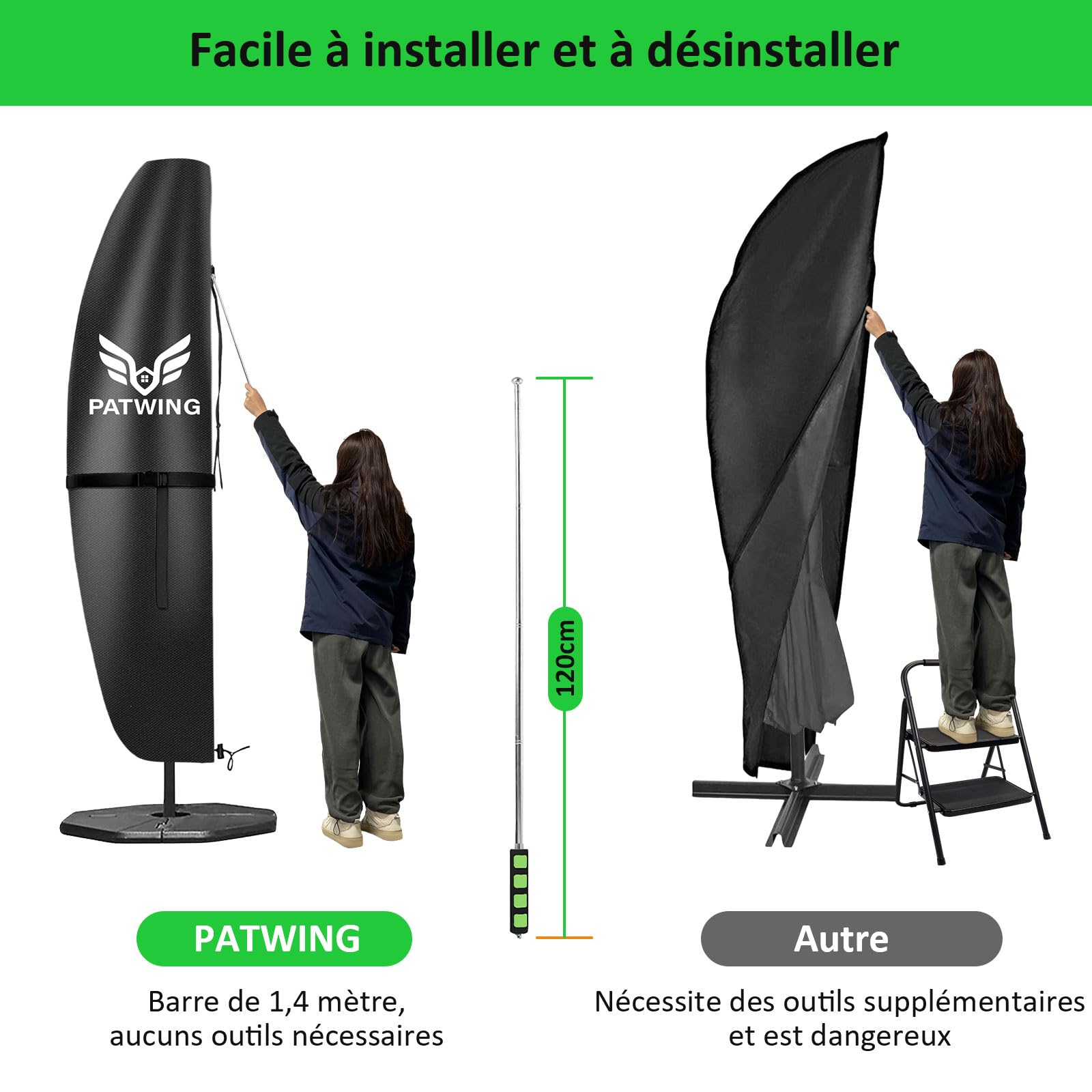 Coperture per Ombrelloni,copertura ombrellone decentrato,copri ombrellone da giardino,per Ombrellone a braccio laterale Patio Umbrella Cover