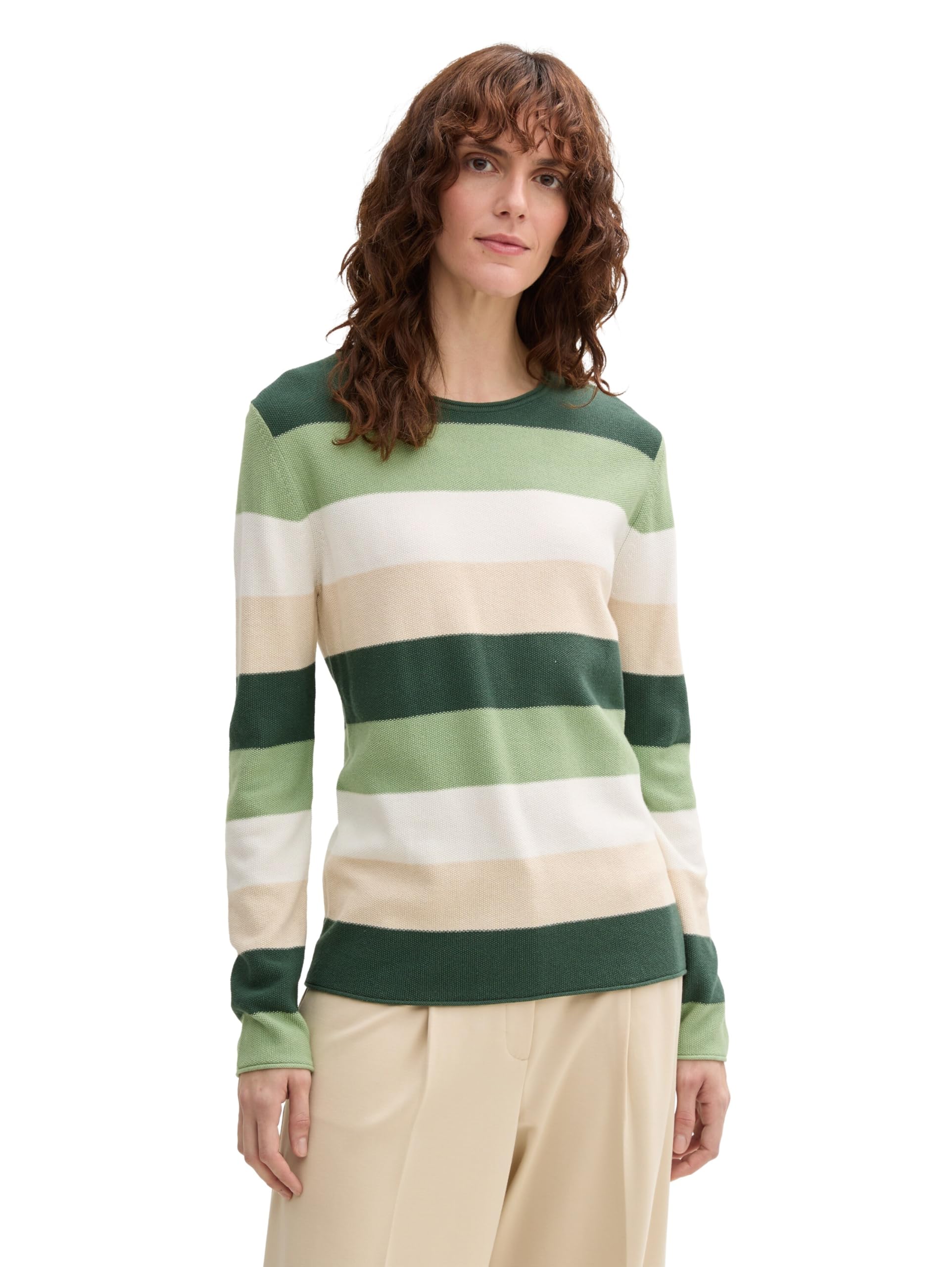 Tom Tailor Damen Strickpullover mit Rundhals