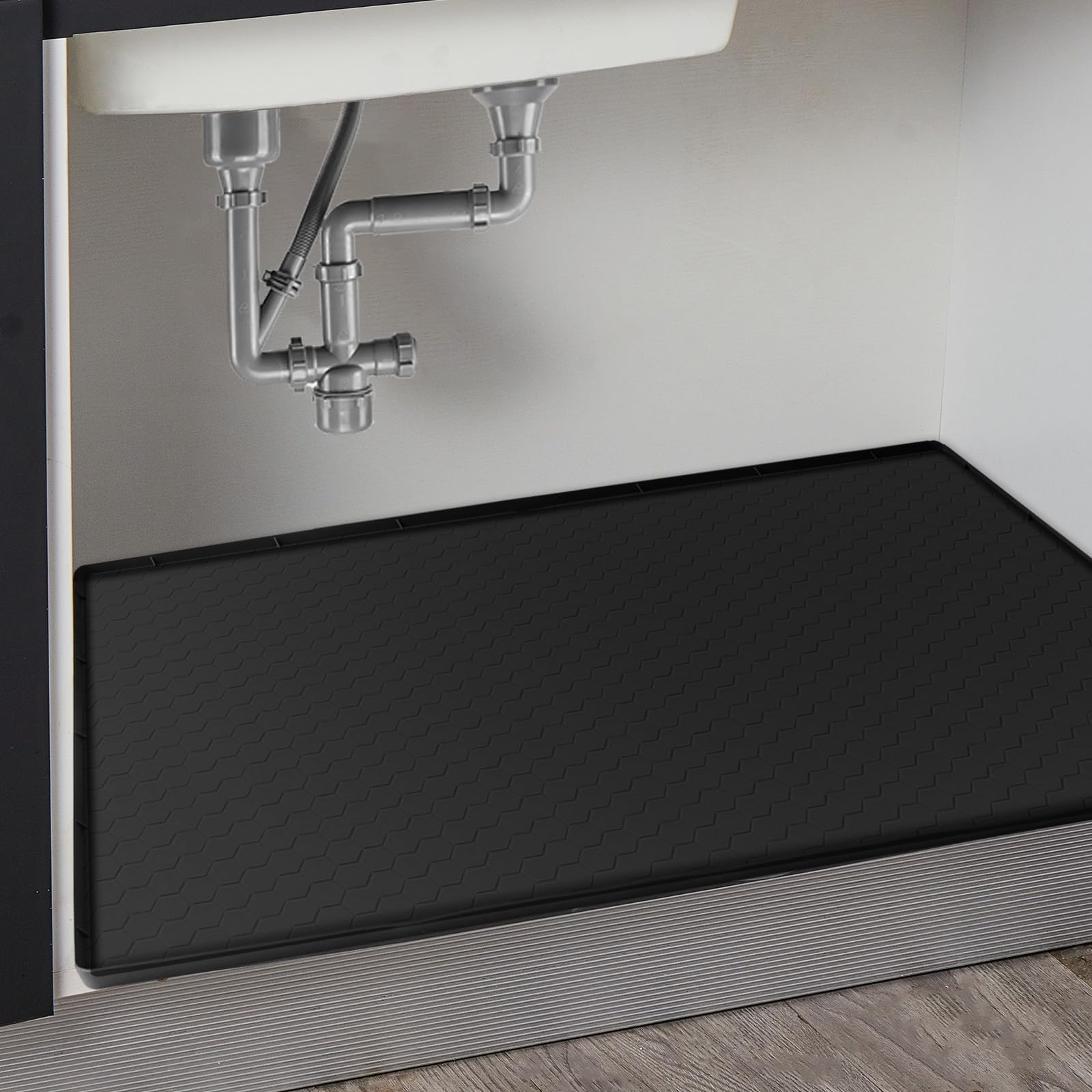 Under Sink Mat With Extra Thick And Heightened 1" Lip