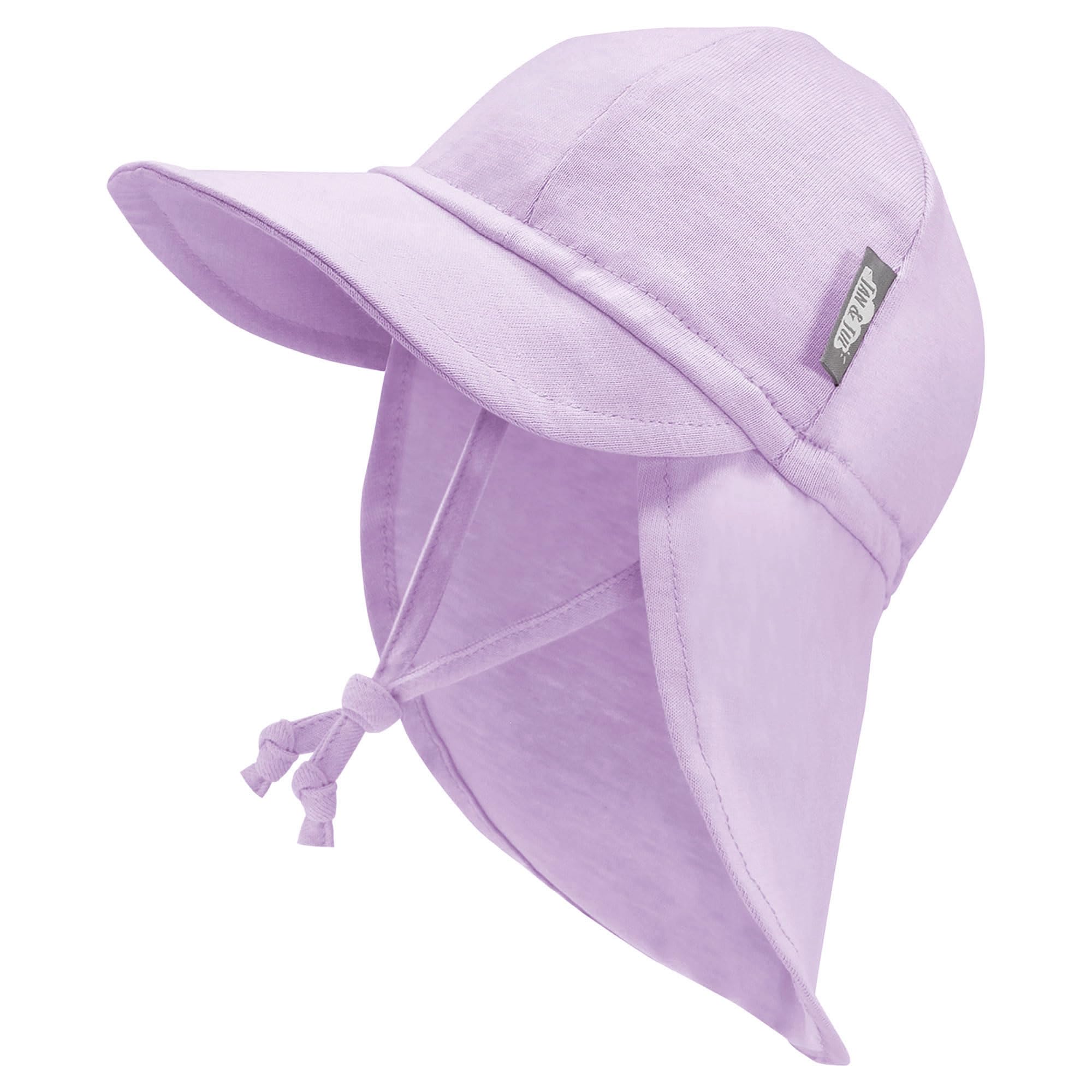 JAN & JUL Baby Sun-Hat for Toddlers with Tie and Neck Flap (Lavender, Size M: 6-24m)
