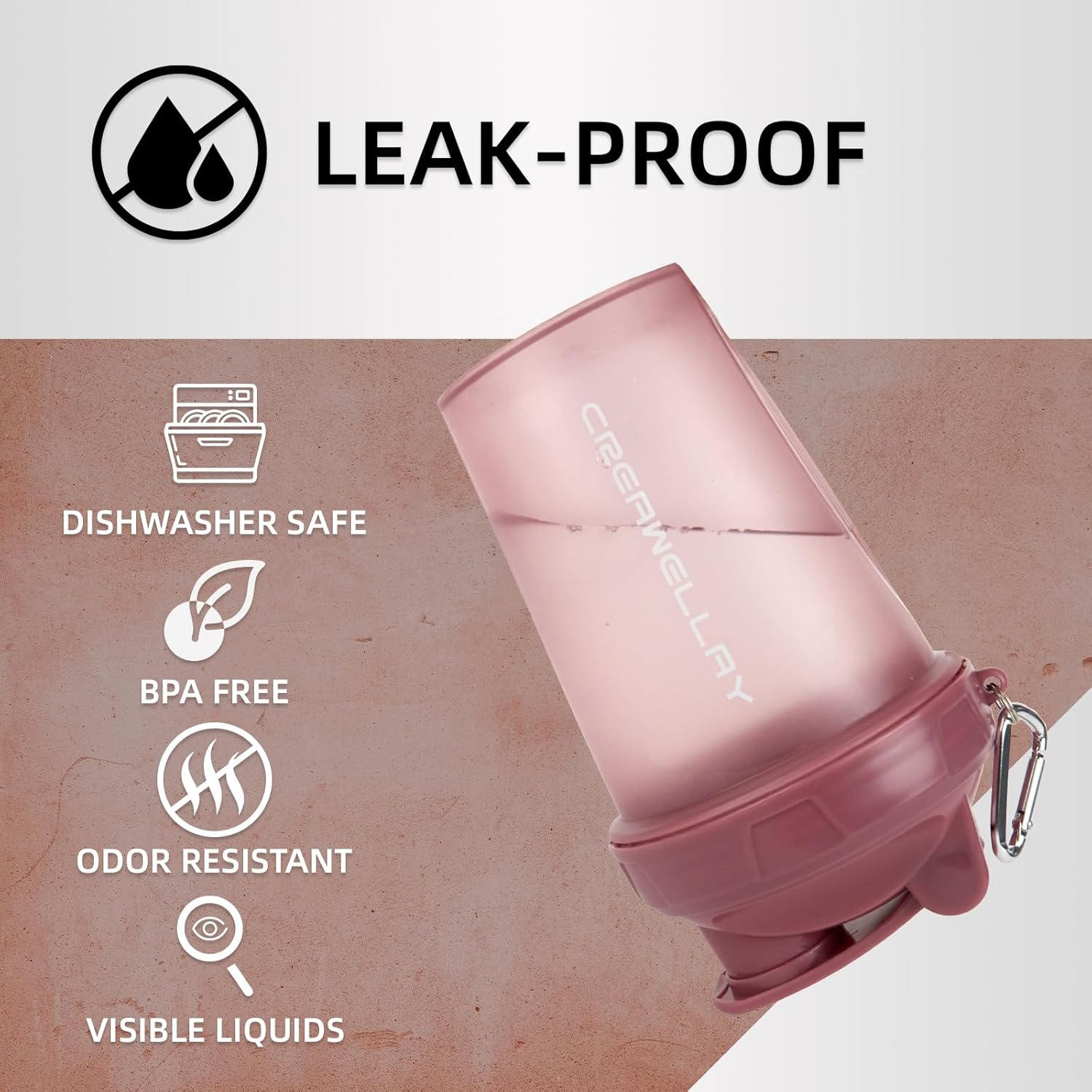 2 Pack Shaker Bottles for Protein Mixes, 17 oz Small Protein Shaker Bottle with Handle, Gym Shaker Cups with Blending Ball for Pre Workout, BPA-Free & Dishwasher Safe (Black, Pink) - Image 4