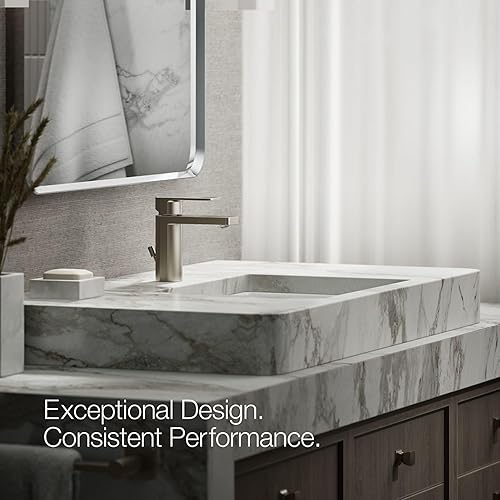 Miniatura 3 de KOHLER 23472-4-Bn - Grifo para lavabo de baño paralelo de 1.2 Gpm, mango único, níquel cepillado