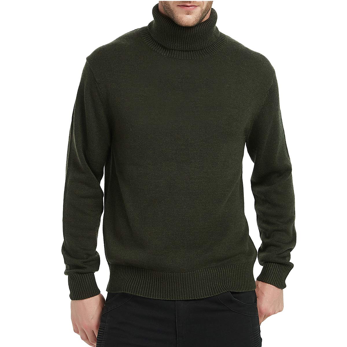 Kallspin Maglione a Collo Alto da Uomo Pullover in Misto Lana