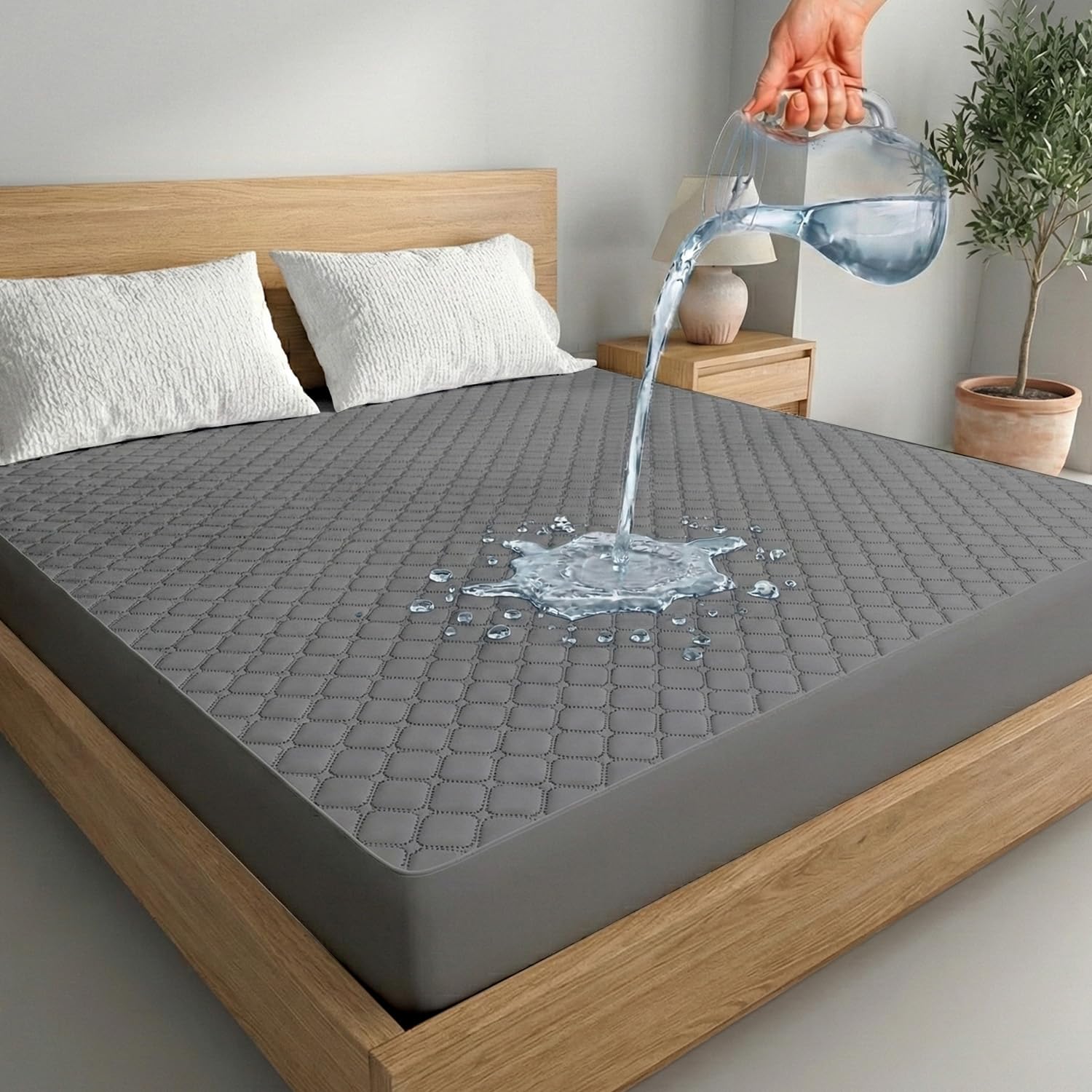 Ayka Waterproof Queen Mattress Protector - 100% Cotton -10