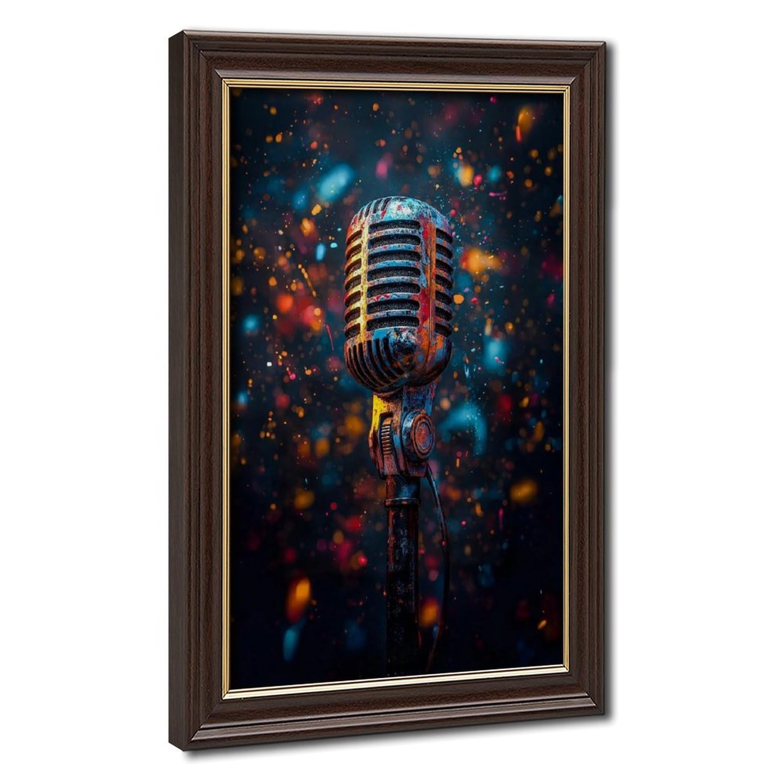 Bareronor Microphone Graffiti Canvas Poster for Dorm Room Decor Gift