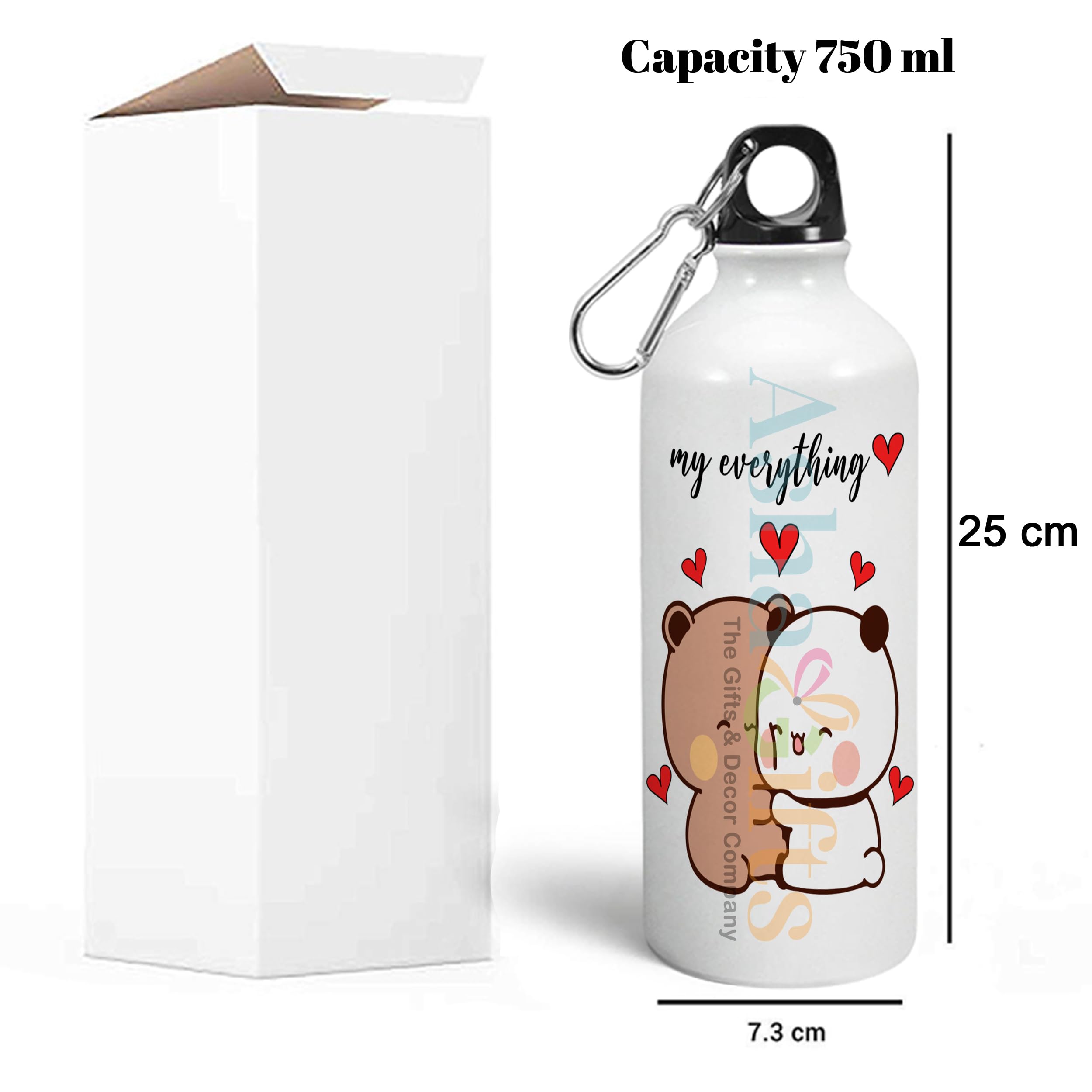 Dudu Bubu Cushion Love Gift for Birthday with Cushion, Water Bottle 750 ML, Keychain and Card,Design ATCKS-9 3
