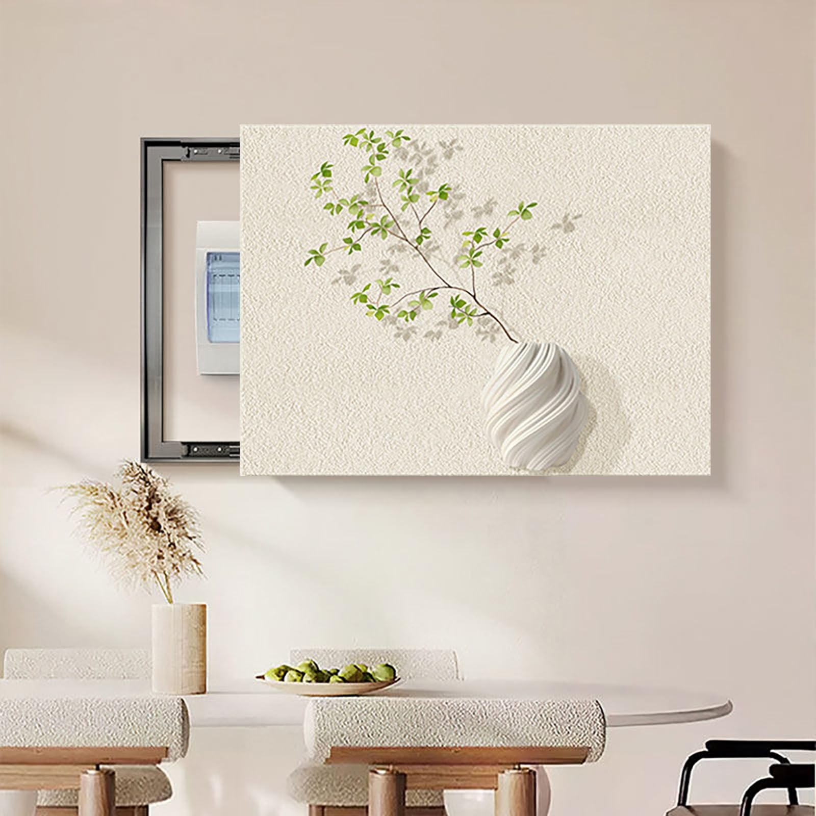 Genérico Cubierta Moderna para Panel eléctrico de Montaje en Pared - Gabinete Decorativo para Caja de fusibles para el hogar, Pasillo, Dormitorio, Cocina - Caja de medidor Negra de 21.7 x 17.7 pulgad