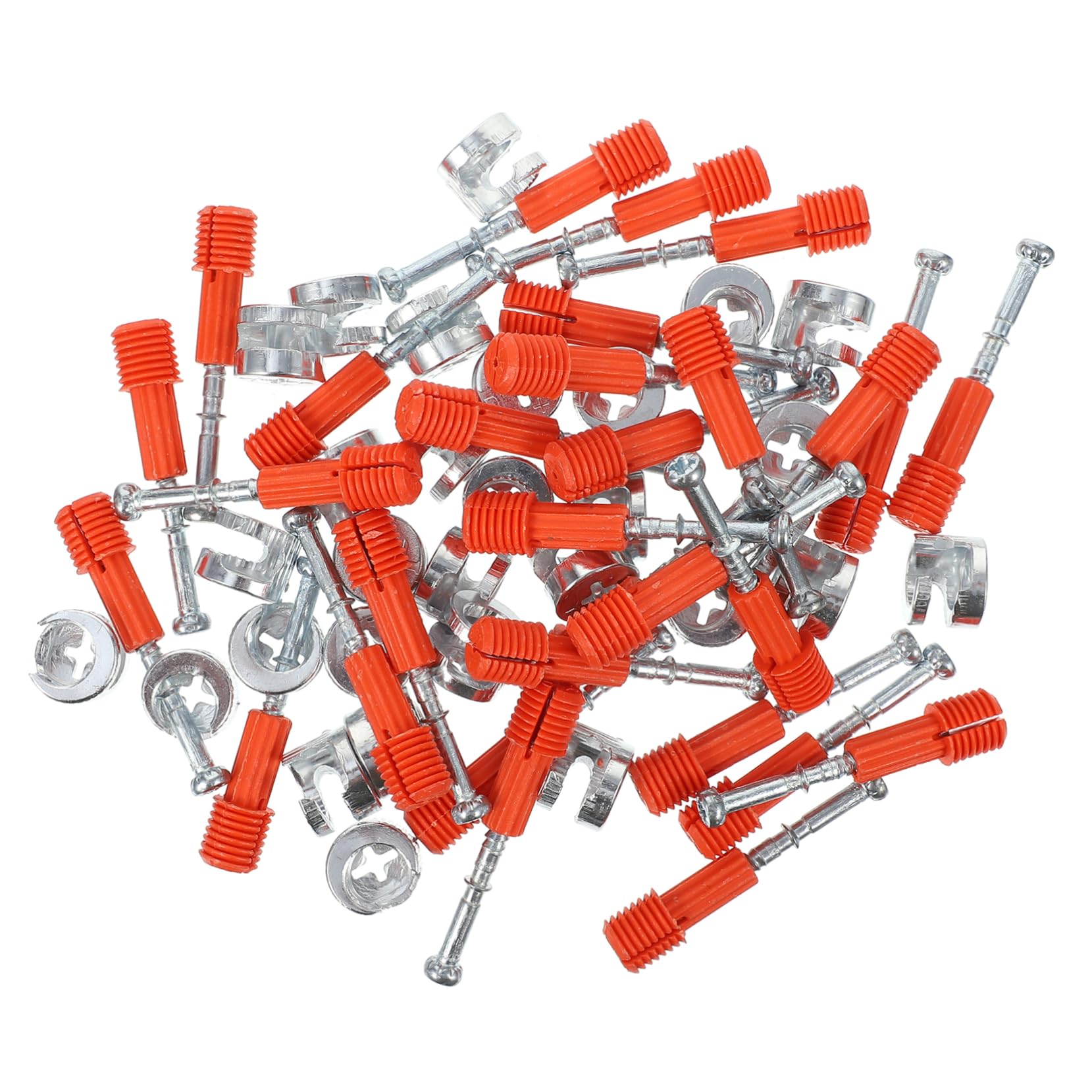 HEALLILY30 Sets Three-in-one Connector Furniture Bolts Cam Lock Fitting Furviking Eccentric Wheel Cam Bolt Nut and Dowel Metal Cam Lock Nuts Furniture Locking Bolt Iron Invisible Mue, 5X1CM