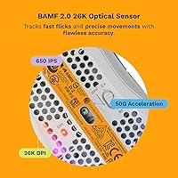 Vista 5 de Glorious Gaming - Mouse ergonómico inalámbrico modelo D 2, superligero 2.33 oz, hasta 210 horas de duración de la batería, sensor óptico de 26 K, 6