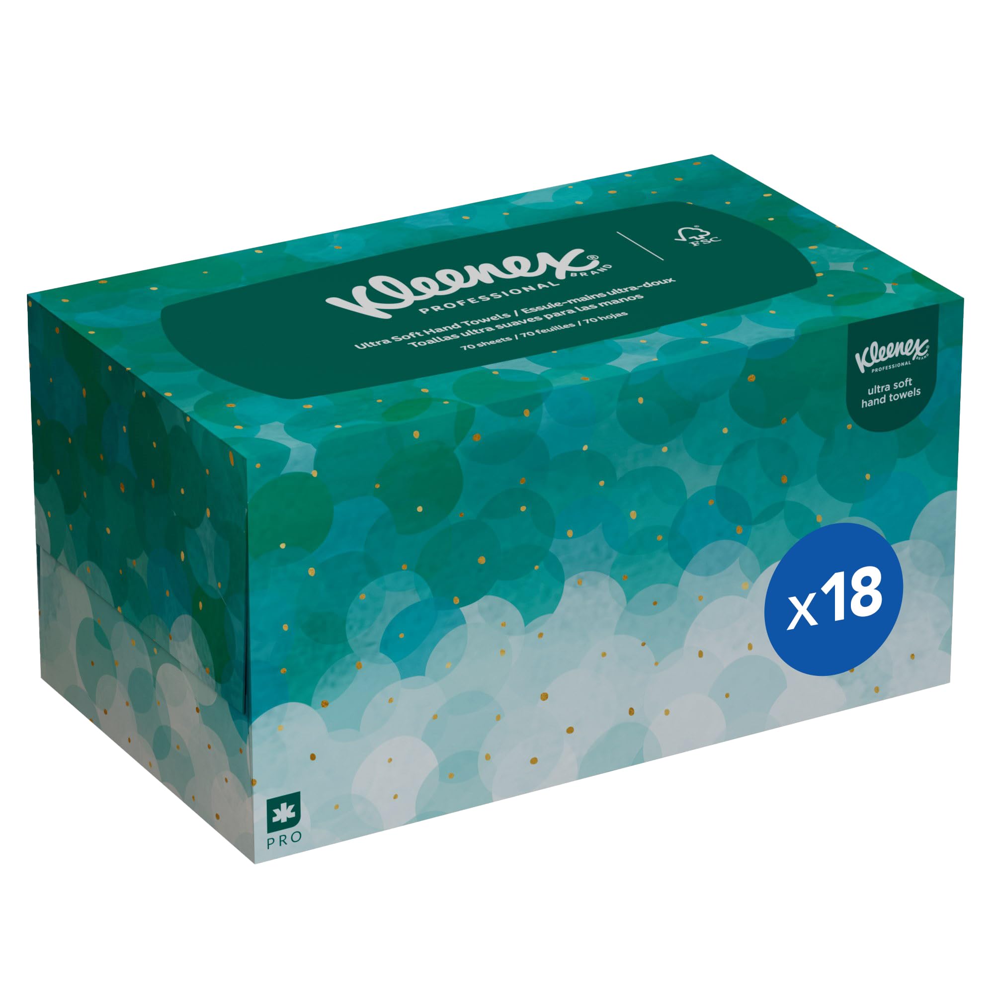 Kleenex Paper Towels 6088, 18 Pop-Up 1-Ply White Folded, Ultra Soft, Tear-Resistant, Absorbent, 18 Boxes x 70 (1,260 Towels Total)