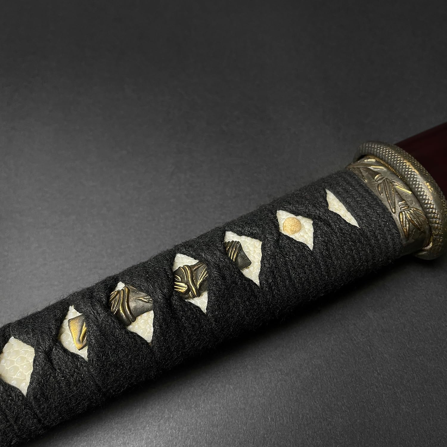 Musashi Burgundy Bamboo Series Hand Crafted Japanese Inspired Decorative Display Piece with Natural Motif Design for Collection and Décor