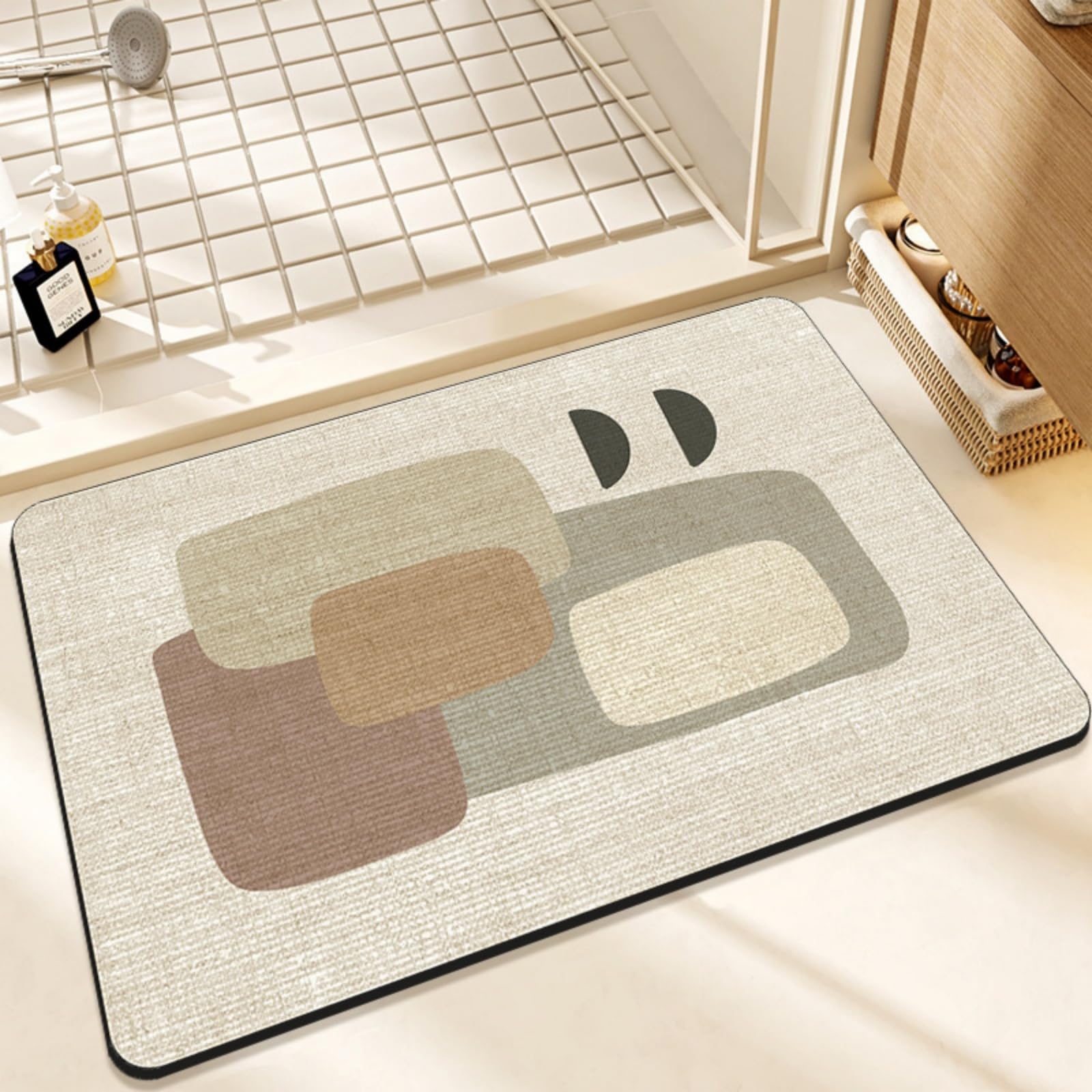 Tapis de bain antidérapant diatomée 40x60 tapis douche et cuisine jaune