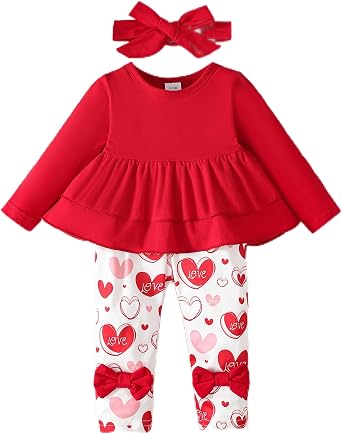 Renotemy Toddler Girl Clothes Outfits Baby Girl Clothes Infant Girl Clothing Tops Floral Pants Set Cute Outfits for Girls
