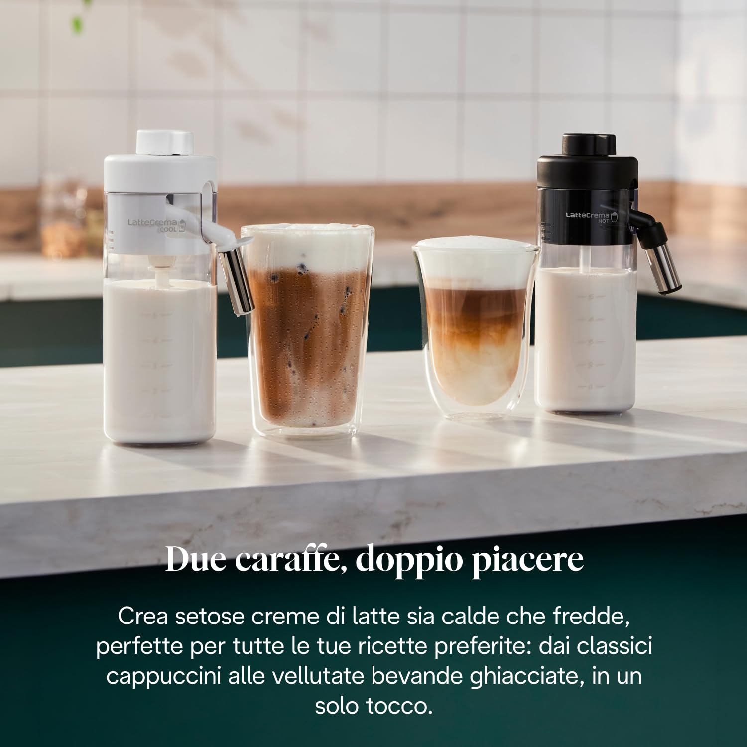 De’Longhi Magnifica Duo – Perfetto Macchina da Caffè Automatica con Montalatte Automatico LatteCrema, 20 Bevande Calde e Fredde, Display a Colori con Icone, Argento Spazzolato (ECAM332.80.SXB)