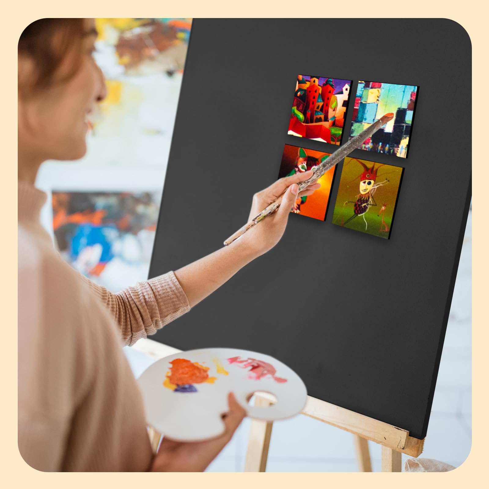 Amazon.co.jp: Geyoga 48枚 ミニキャンバス 絵画用 マグネットスクエア