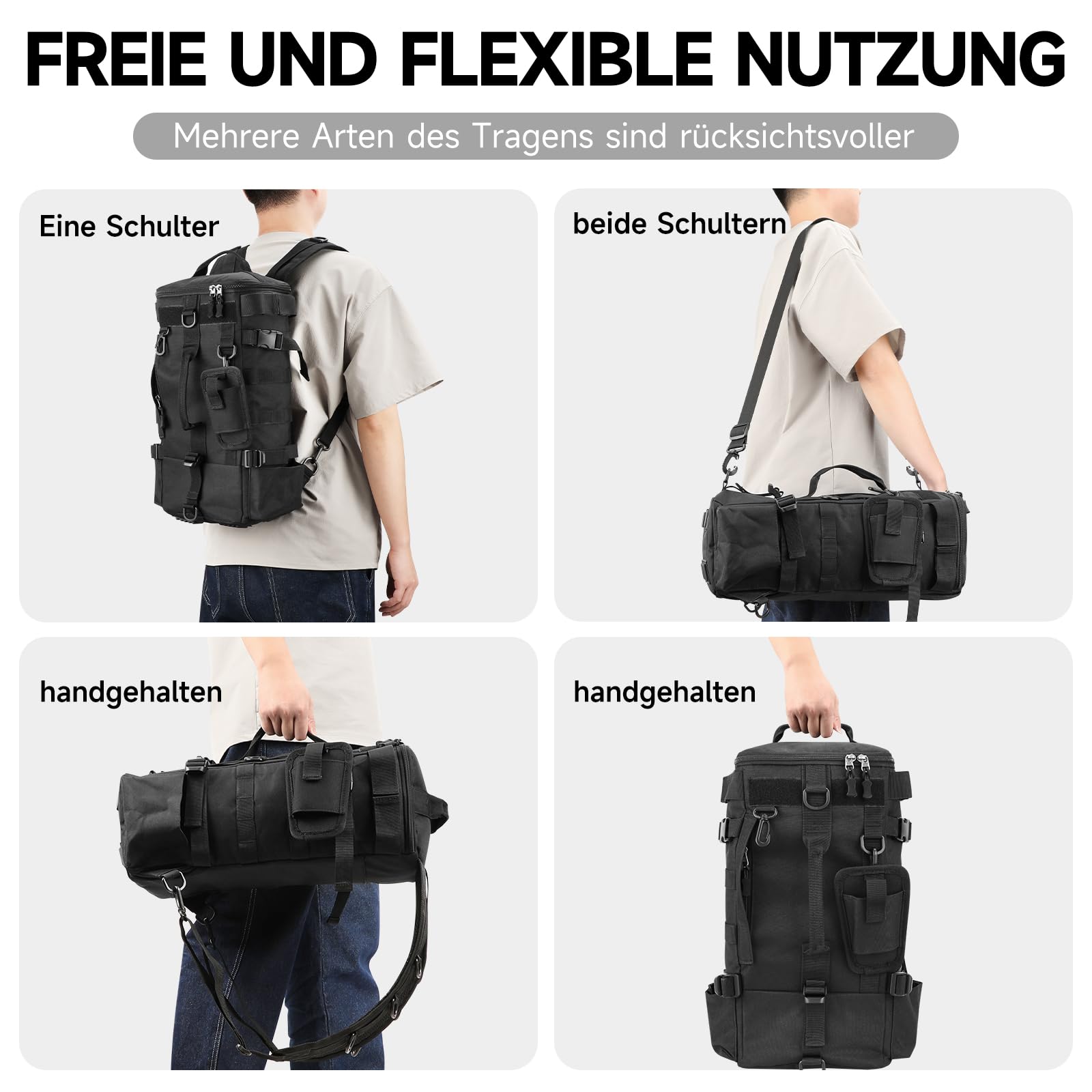 KOMCLUB Bolso para pesca, bolsa de almacenamiento para equipos de pesca, bolsa de hombro para equipo de pesca, almacenamiento de cañas, bolsa de herramientas para pesca, senderismo, caza, camping