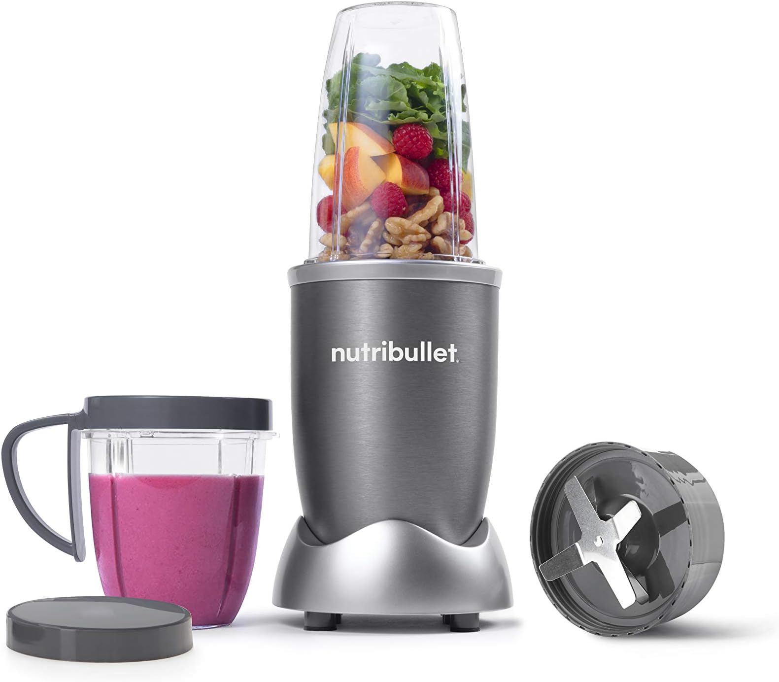600 Watts, , Multi-Function High Speed Blender, Mixer System With Nutrient Extractor, Smoothie Maker, Gray,5 Piece Set,NB-BX210H-23