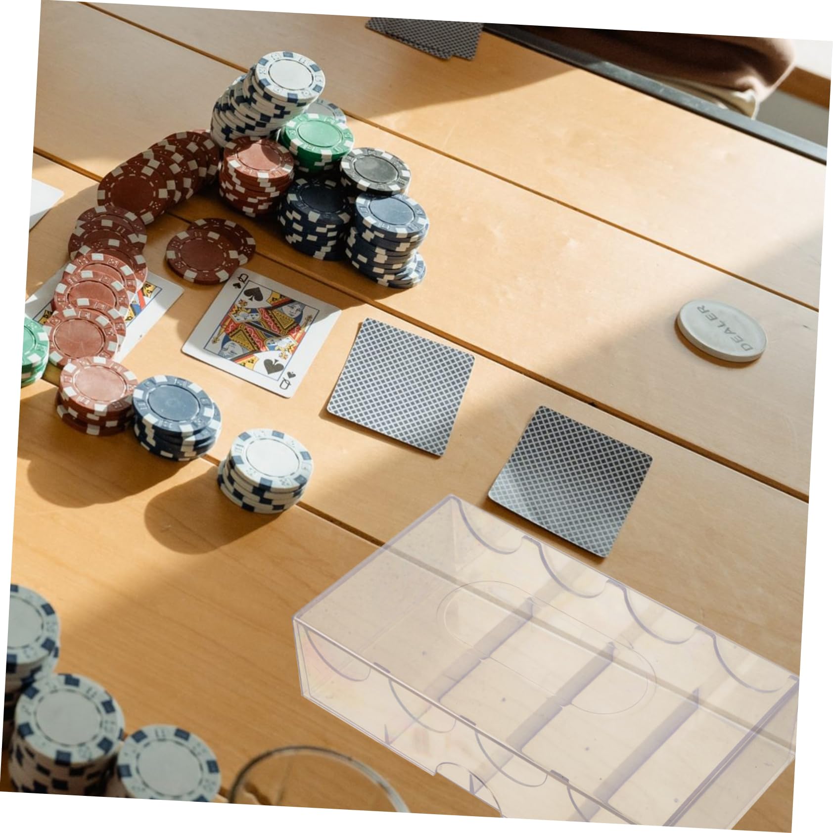 SUPVOX 3 Pezzi Scatola Di Trucioli Poker Gioco Scatoline Trasparenti Accessorio Chip Custodia Per Trucioli Resistente All'usura Caso Chip Professionale Transparent Plastica