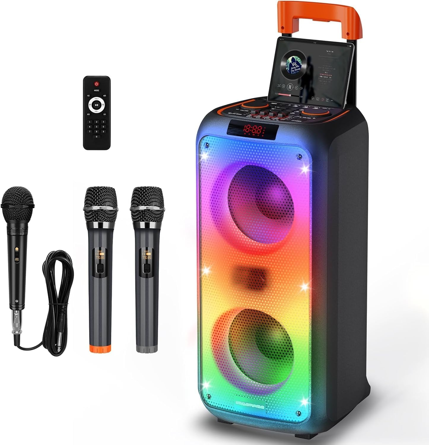 Amazon.co.jp: カラオケセット 家庭用 ワイヤレスマイク スピーカー