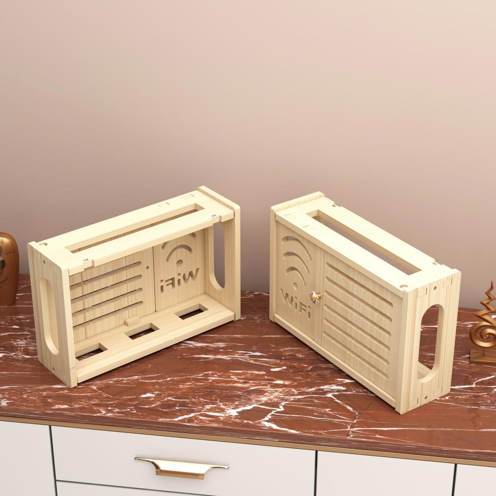 Porta Router da Parete Legno Mensola Decoder per Tv Sospesa Mensola per Tv in Legno Supporto Telefono Parete Scatola,A-71x24cm