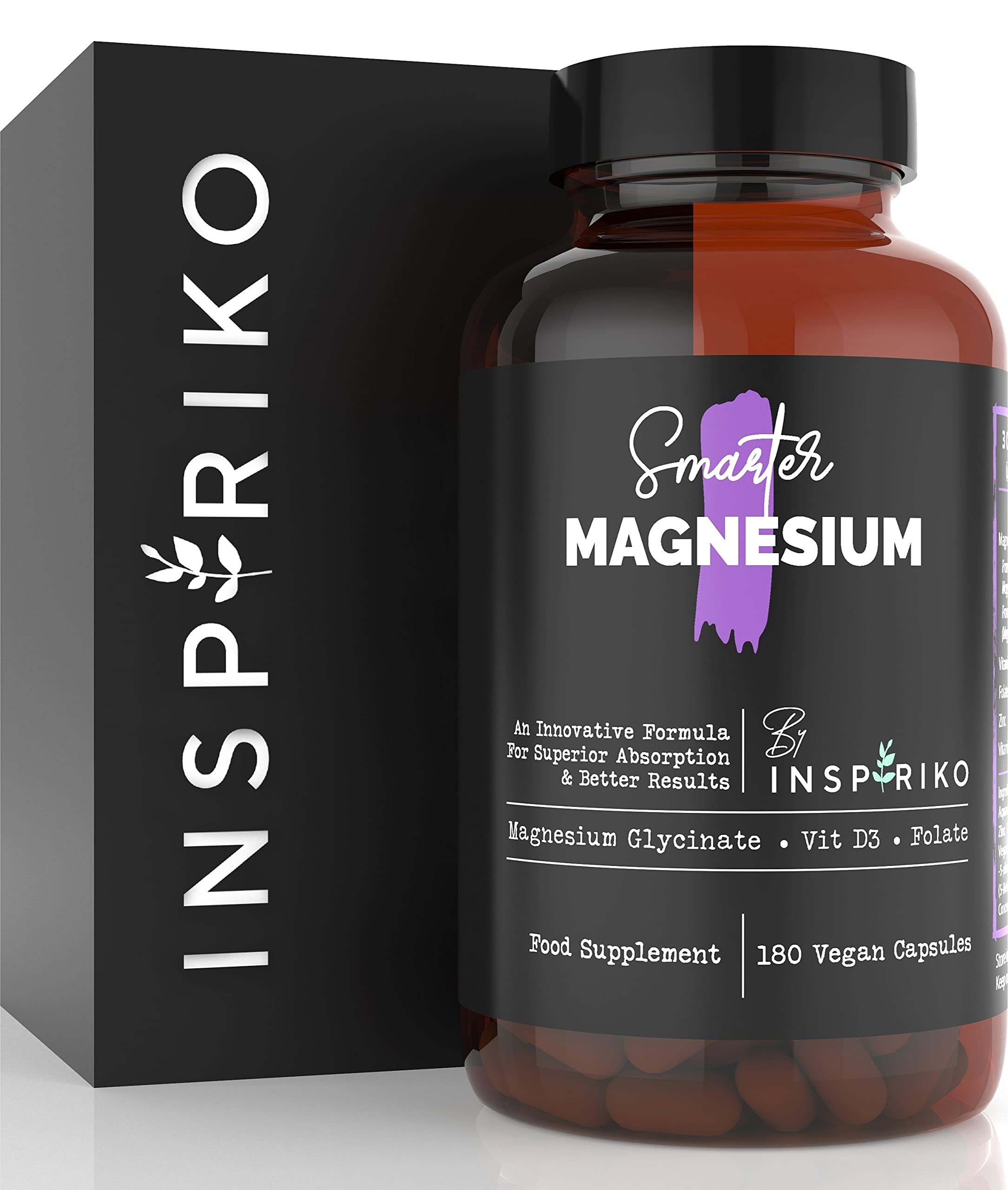 Buy Chelated Magnesium Glycinate Supplement. 180 Capsules with 1700mg Magnesium Complex, Zinc