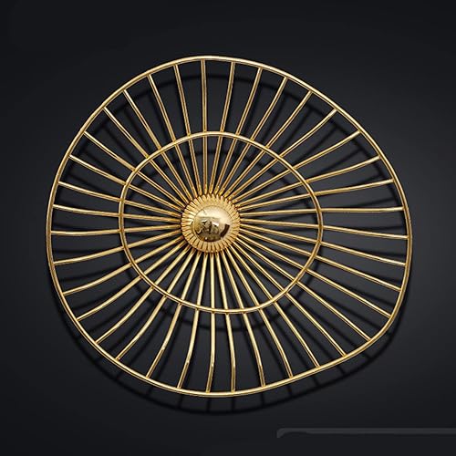 Vista 28 de QQXX Decoración de pared de metal dorado para sala de estar, esculturas de pared colgantes para decoración de dormitorio, hojas 3D de bricolaje