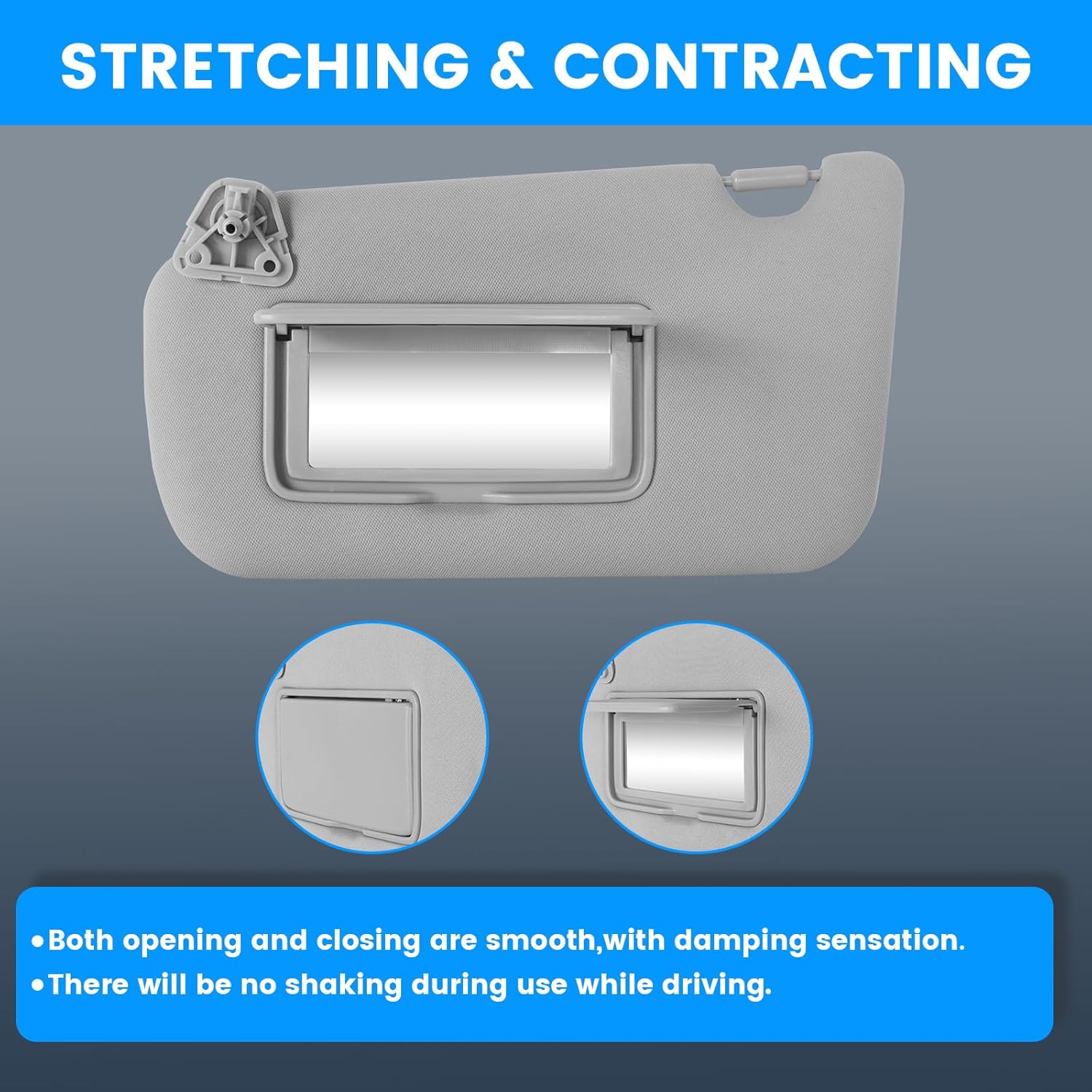 SHENKENUO Gray Left Driver & Right Passenger Side Sun Visor Compatible with (2013-2019) Nissan Sentra,Sun Visor Replacement Number 96400-4AT7A,96401-4AT7A(Drive & Passenger Side)