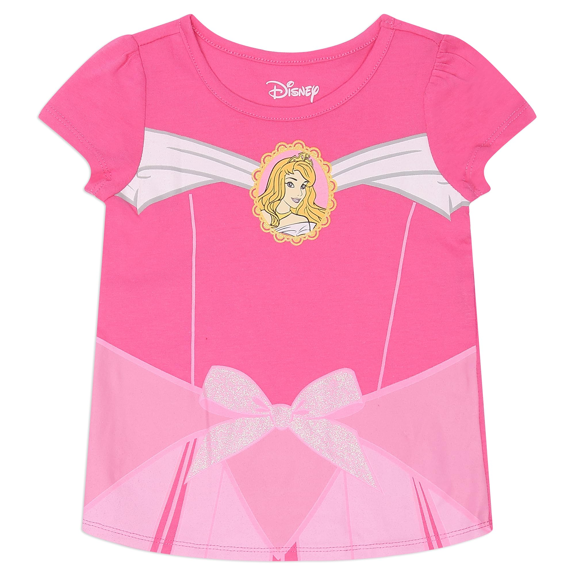 Disney Set di 5 magliette a maniche corte da principessa, alla moda